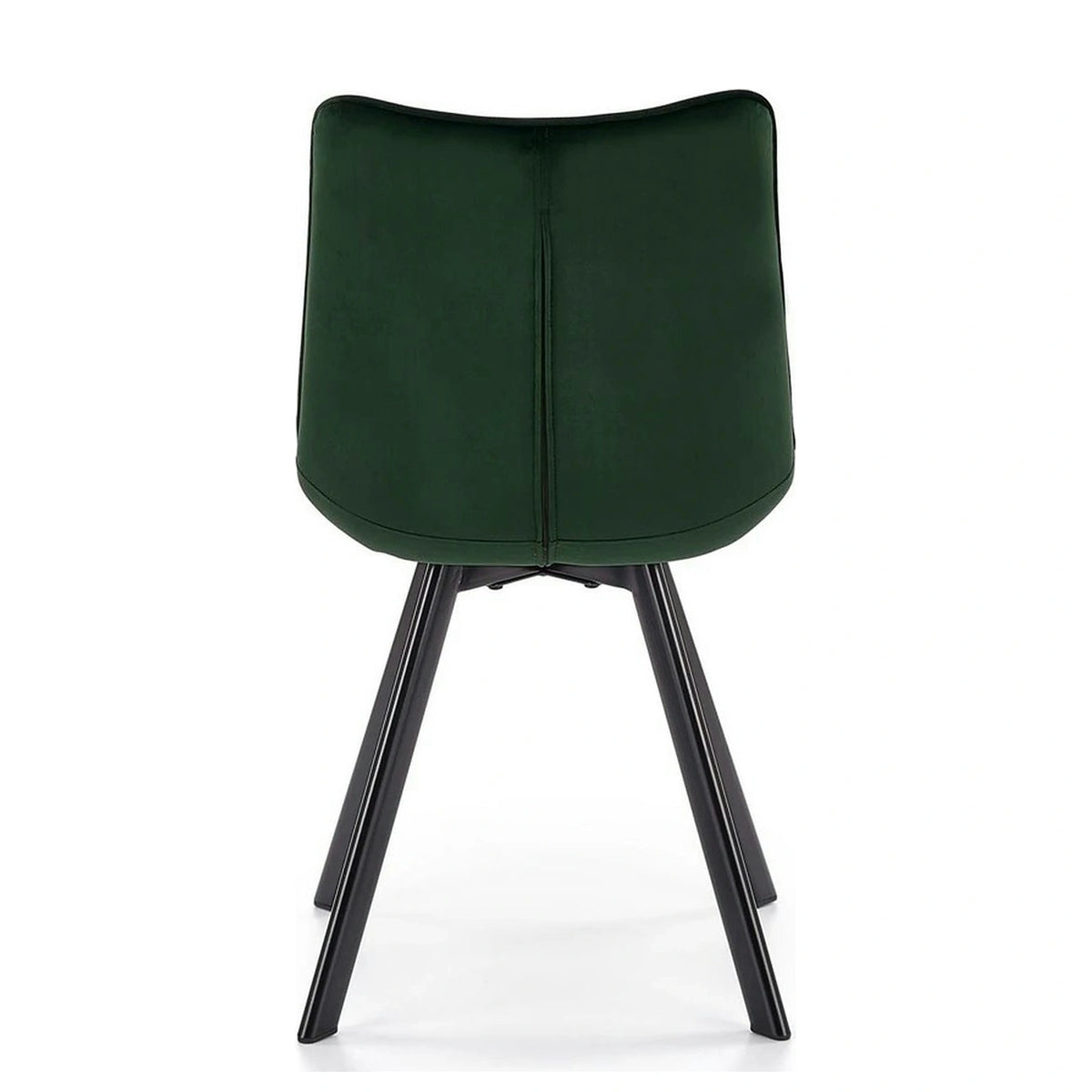 Scaun tapitat stofa K332, verde inchis/negru, catifea/metal, 46x61x84 cm