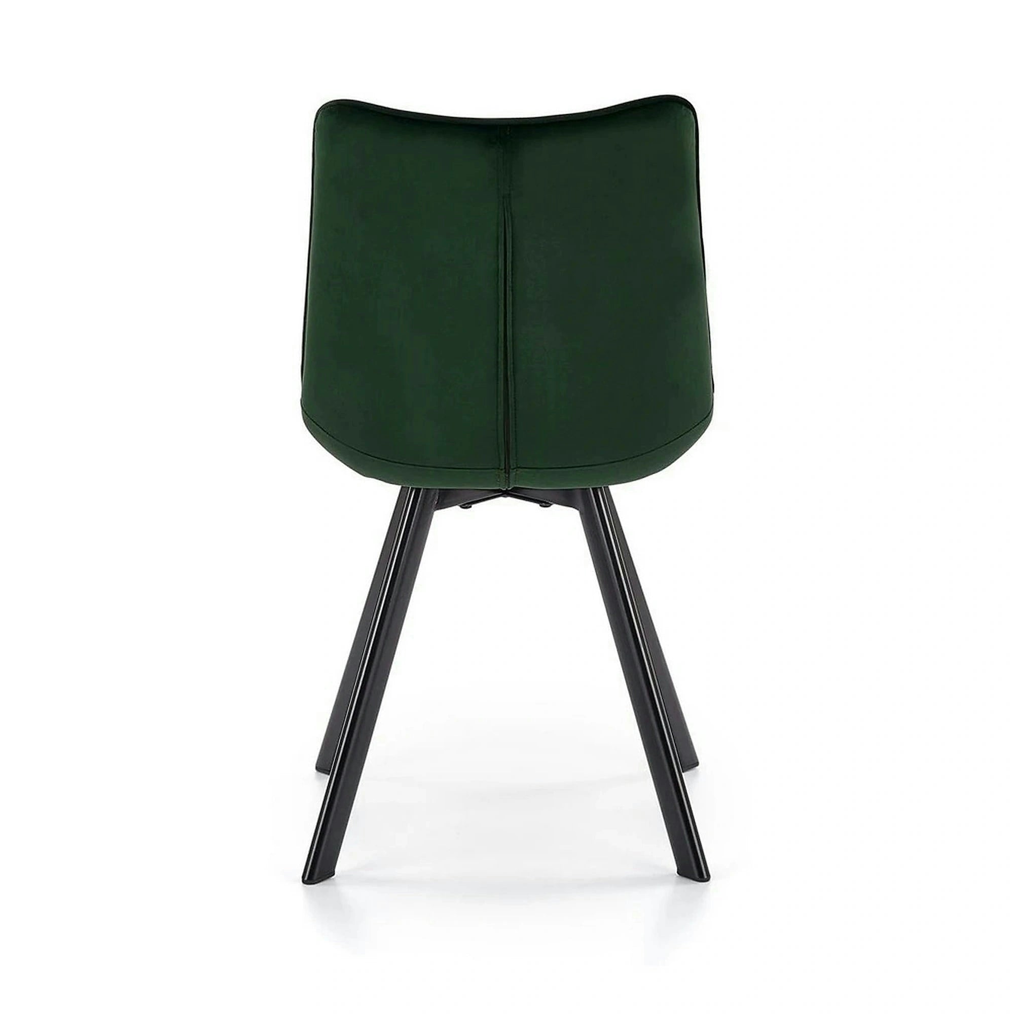 Scaun tapitat stofa K332, verde inchis/negru, catifea/metal, 46x61x84 cm