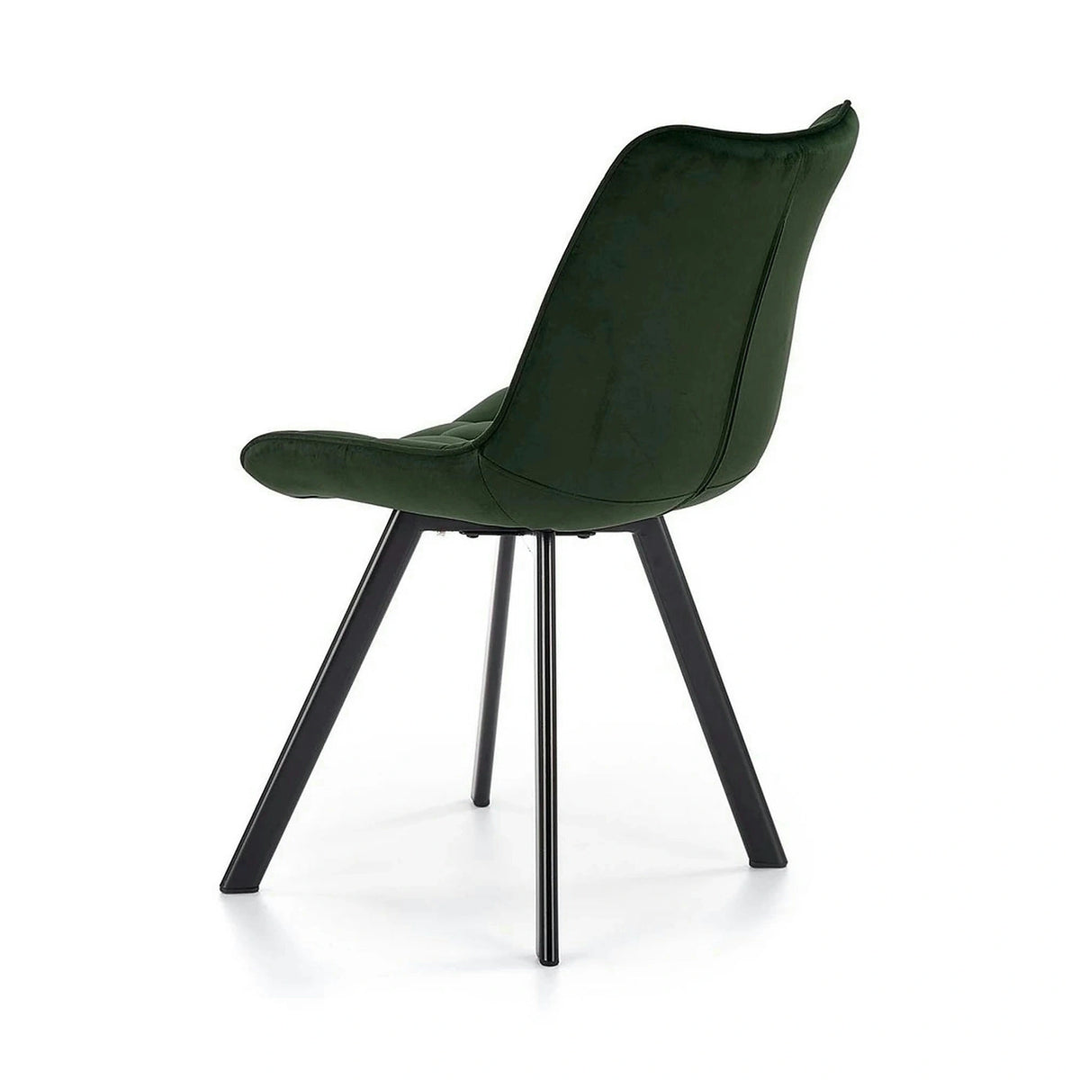 Scaun tapitat stofa K332, verde inchis/negru, catifea/metal, 46x61x84 cm