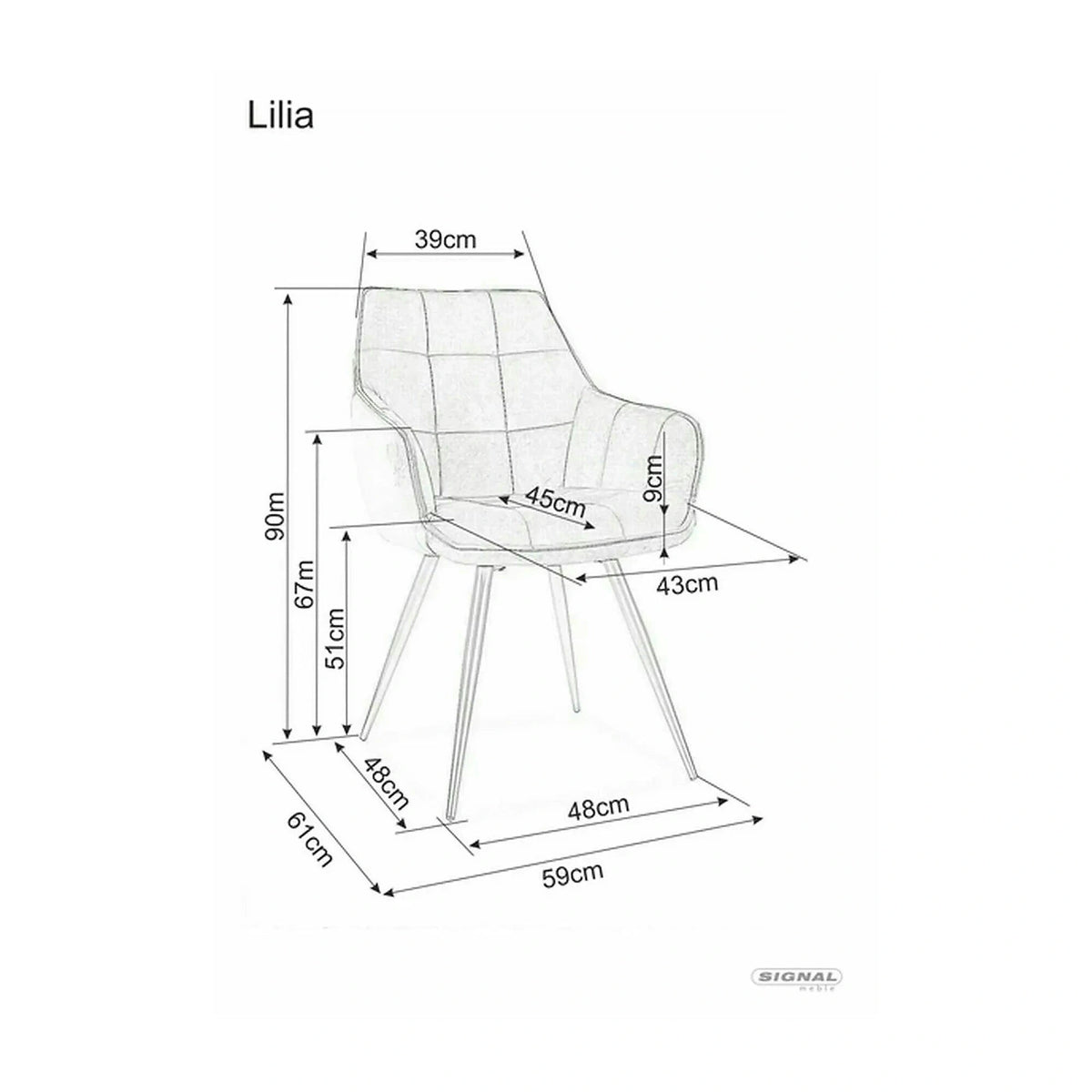 Scaun tapitat stofa LILIA, caramiziu/negru, 59x45x90 cm