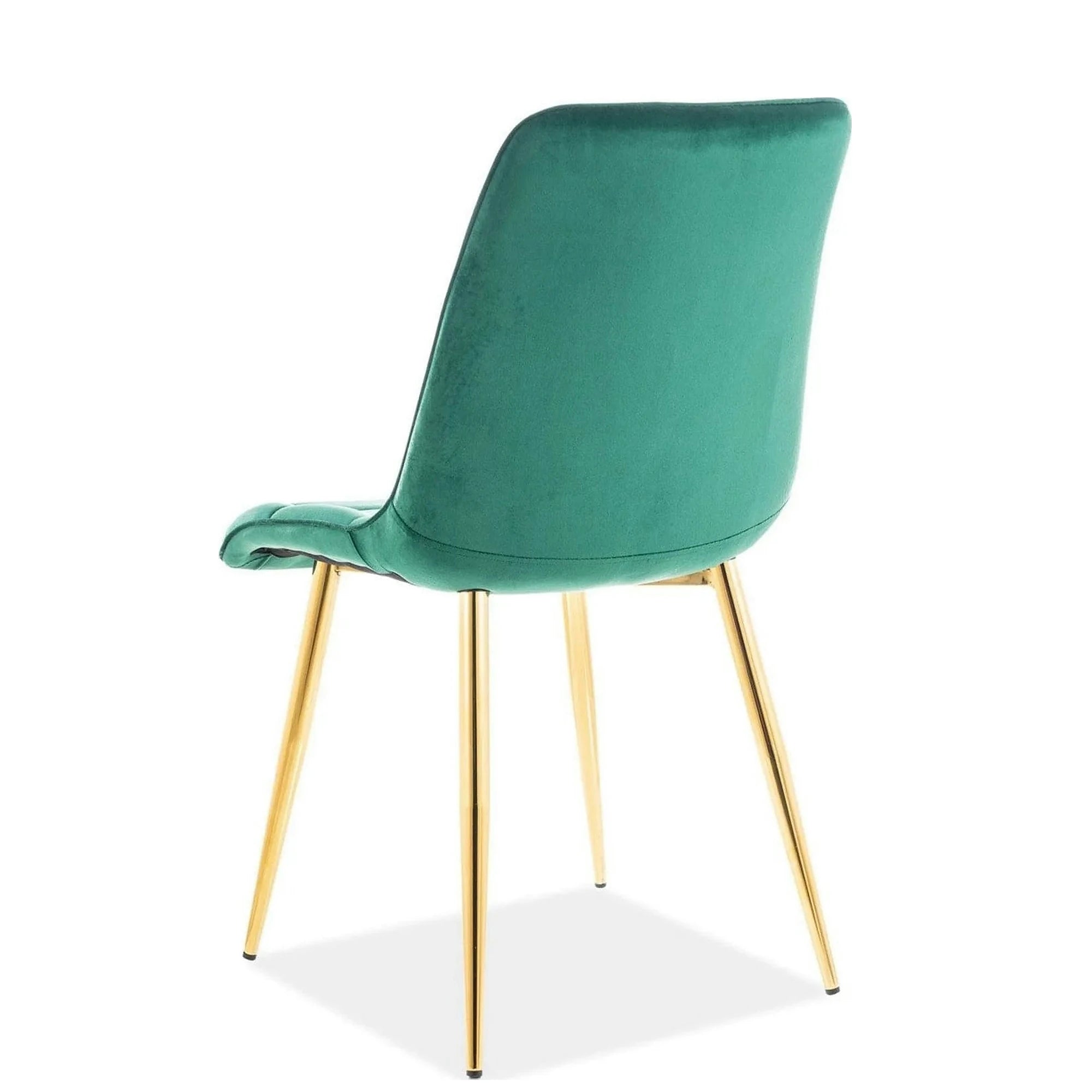 Scaun tapitat stofa verde CHIC, catifea/metal, 50x58x88 cm