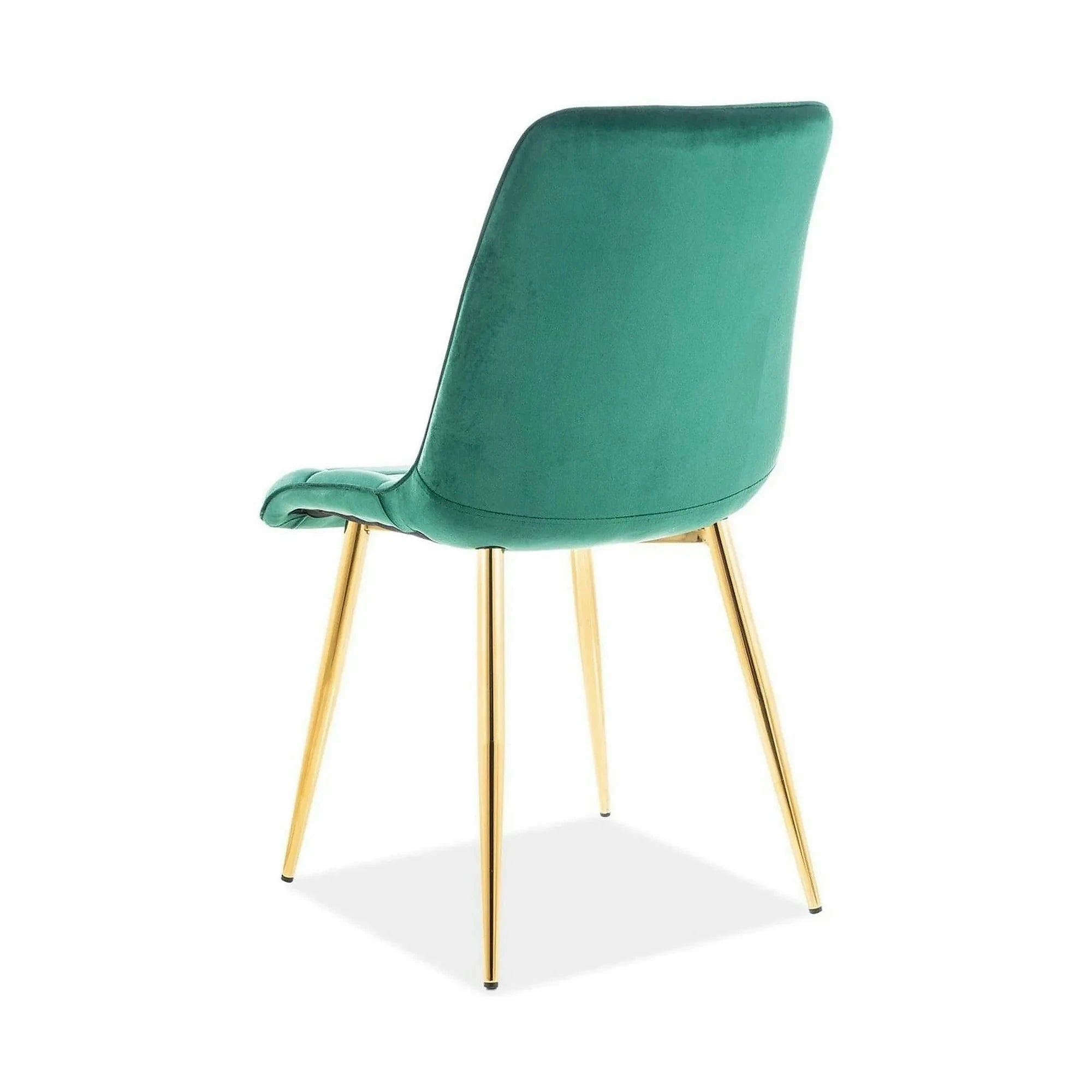 Scaun tapitat stofa verde CHIC, catifea/metal, 50x58x88 cm