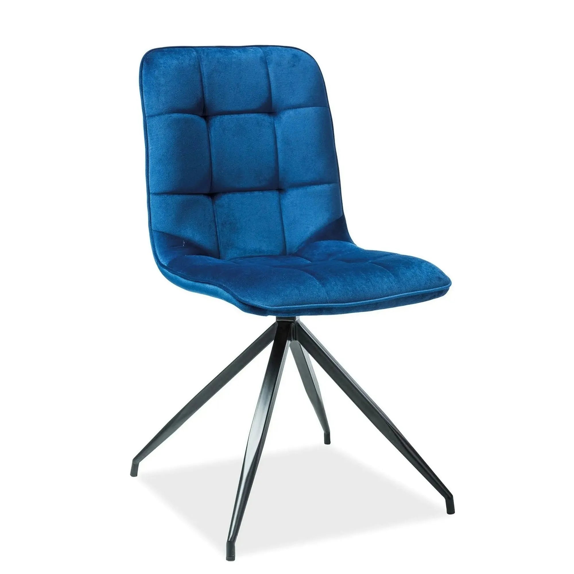 Scaun tapitat Texo, albstru/negru, stofa catifelata/metal, 47x42x86 cm