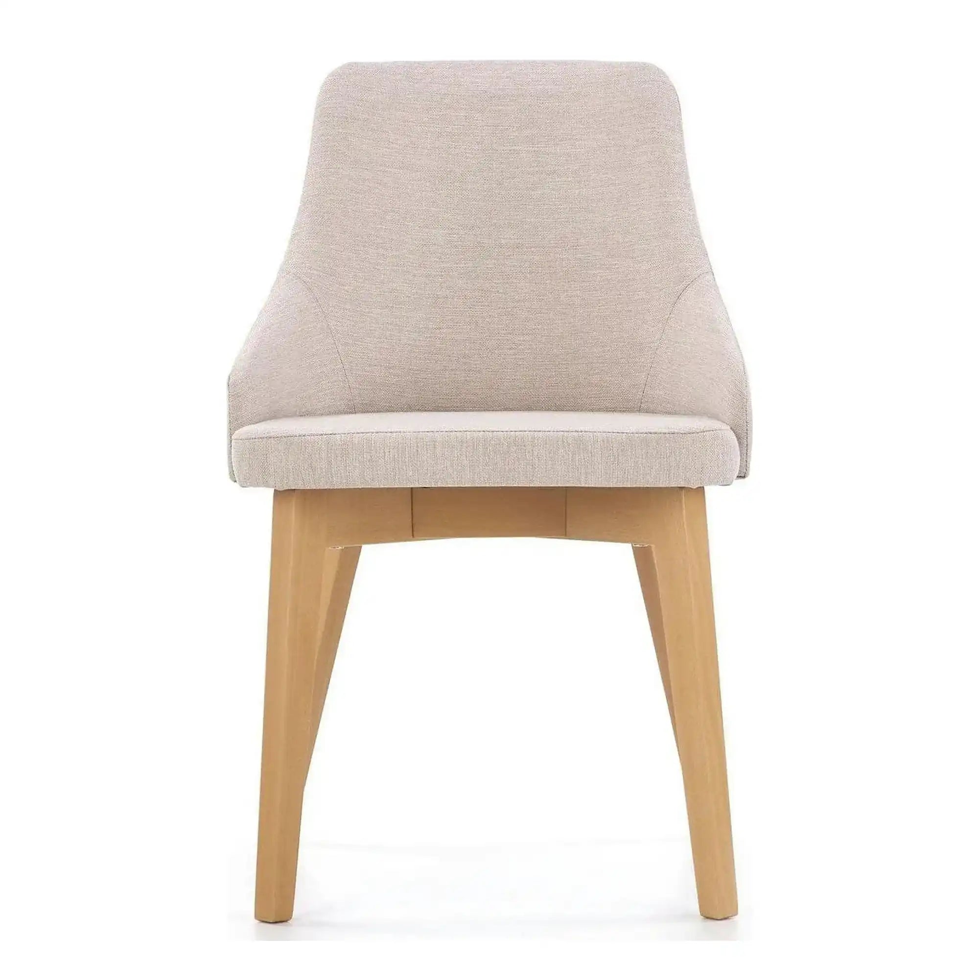 Scaun tapitat Toledo, bej deschis/stejar miere, stofa clasica/lemn de fag, 51X55X82 CM