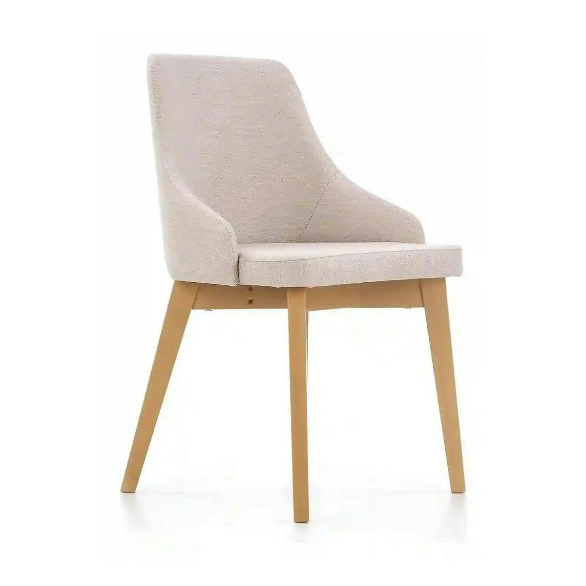 Scaun tapitat Toledo, bej deschis/stejar miere, stofa clasica/lemn de fag, 51X55X82 CM