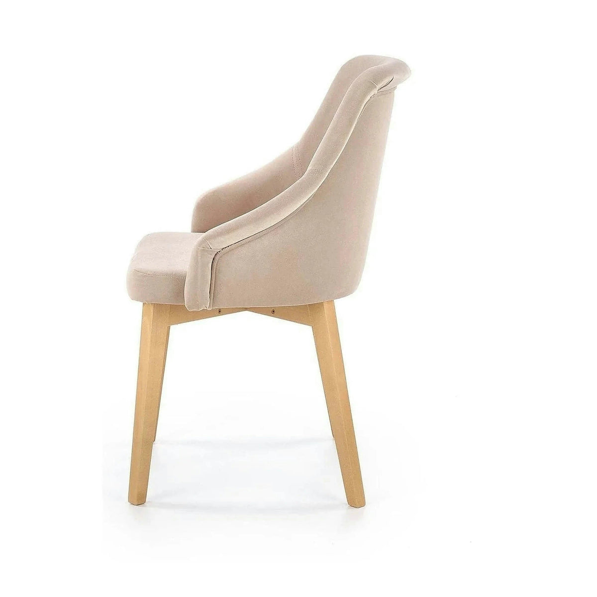 Scaun tapitat Toledo, bej deschis/stejar miere, stofa clasica/lemn de fag, 51X55X82 CM