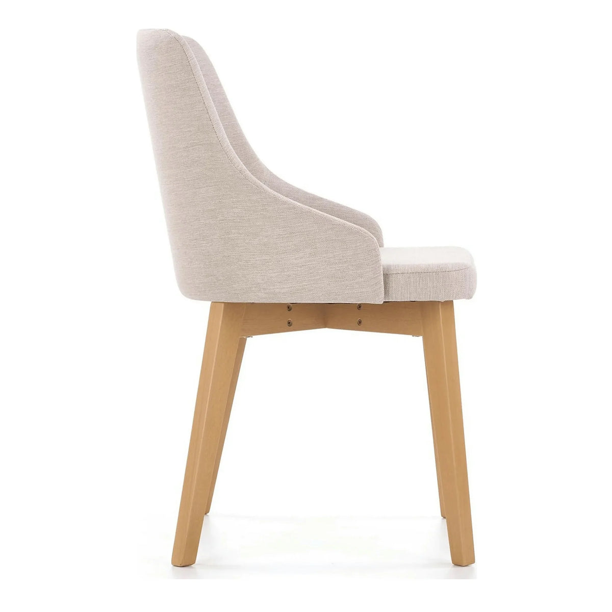 Scaun tapitat Toledo, bej deschis/stejar miere, stofa clasica/lemn de fag, 51X55X82 CM