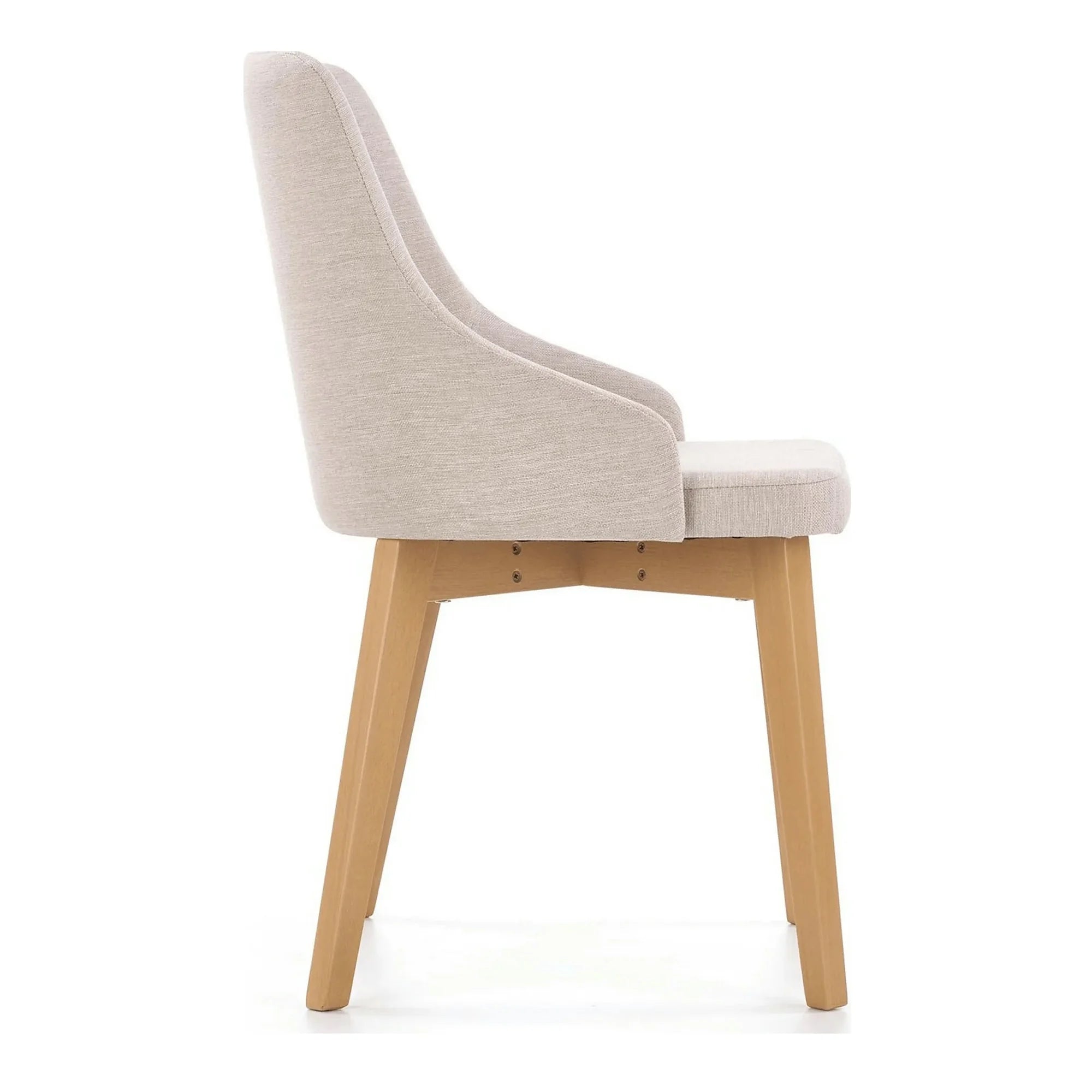 Scaun tapitat Toledo, bej deschis/stejar miere, stofa clasica/lemn de fag, 51X55X82 CM