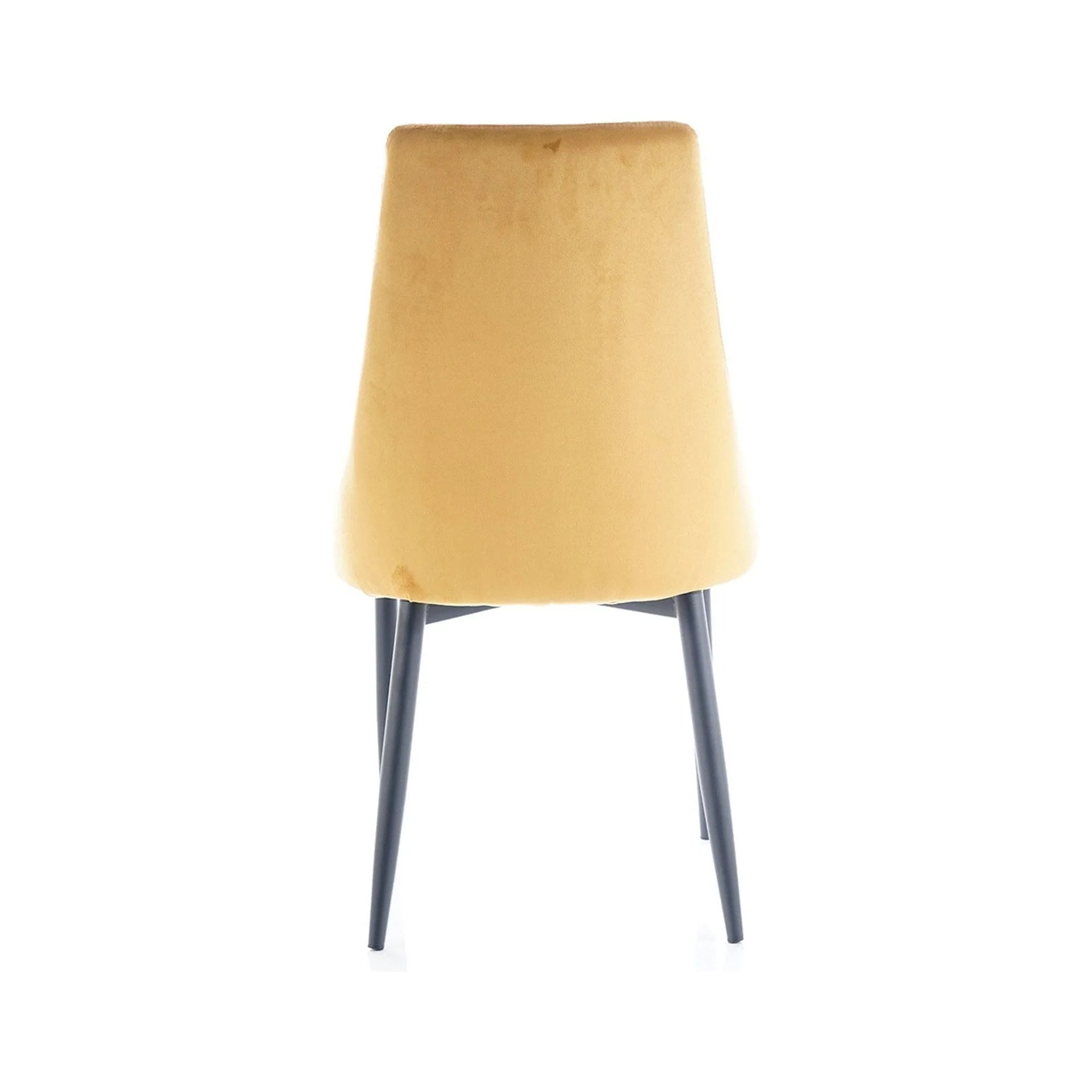 Scaun tapitat TRIX B, galben/negru, stofa catifelata/metal, 49x47x89 cm