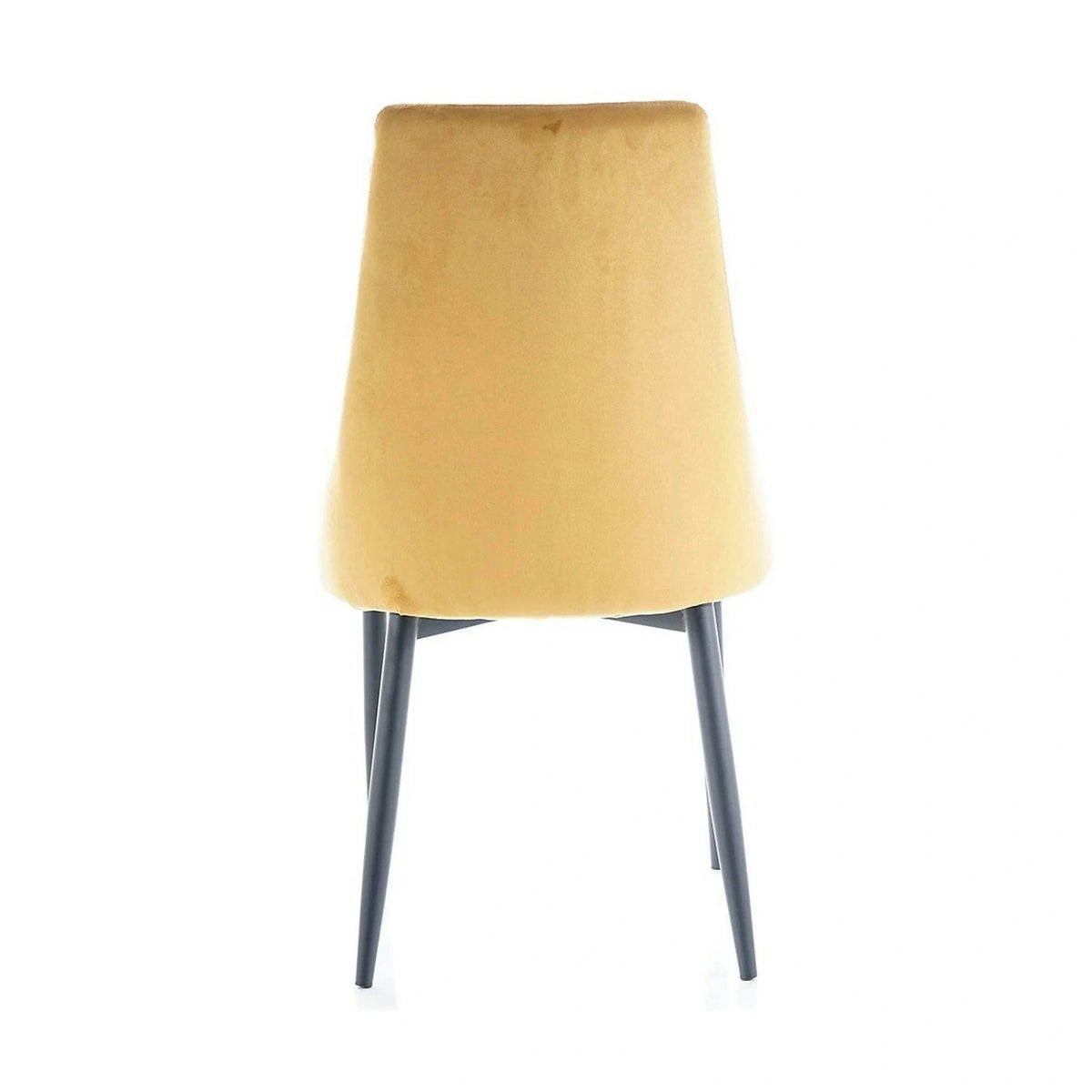 Scaun tapitat TRIX B, galben/negru, stofa catifelata/metal, 49x47x89 cm