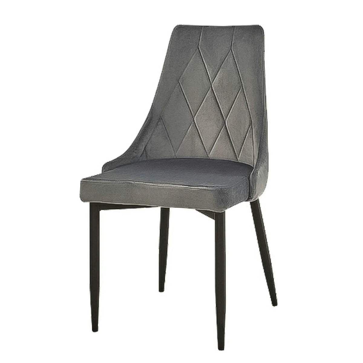 Scaun tapitat TRIX B, gri/negru, stofa catifelata/metal, 49x47x89 cm