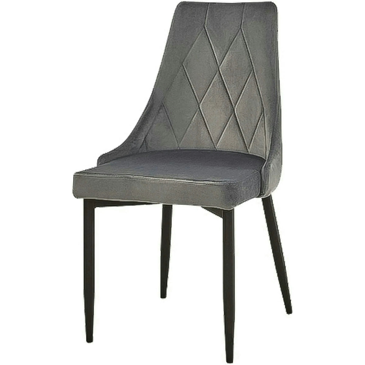 Scaun tapitat TRIX B, gri/negru, stofa catifelata/metal, 49x47x89 cm