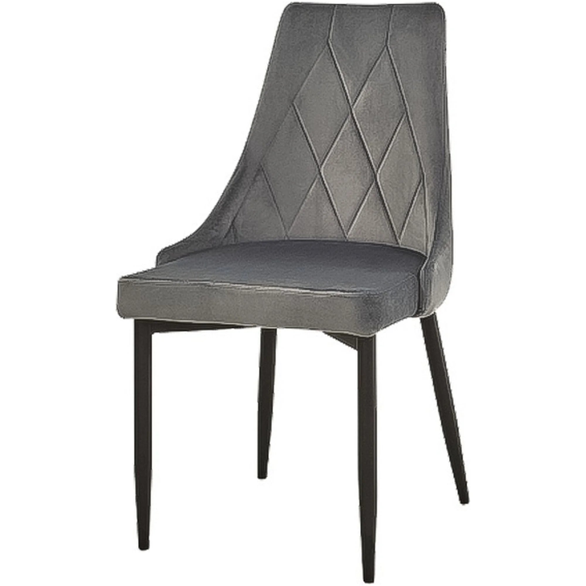 Scaun tapitat TRIX B, gri/negru, stofa catifelata/metal, 49x47x89 cm