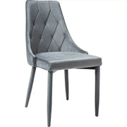 Scaun tapitat TRIX, gri, stofa catifelata/metal, 49x47x89 cm