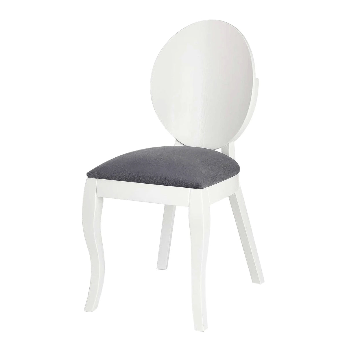 Scaun tapitat Verdi, gri/alb, stofa clasica/lemn de fag, 43X52X90 CM