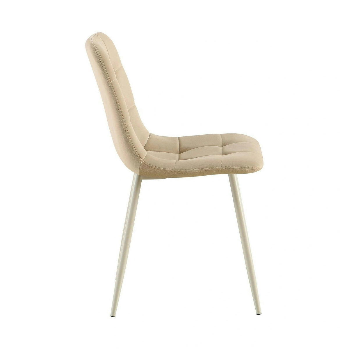 Scaun TED, bej/negru, stofa catifelata/metal, 46x54x88 cm