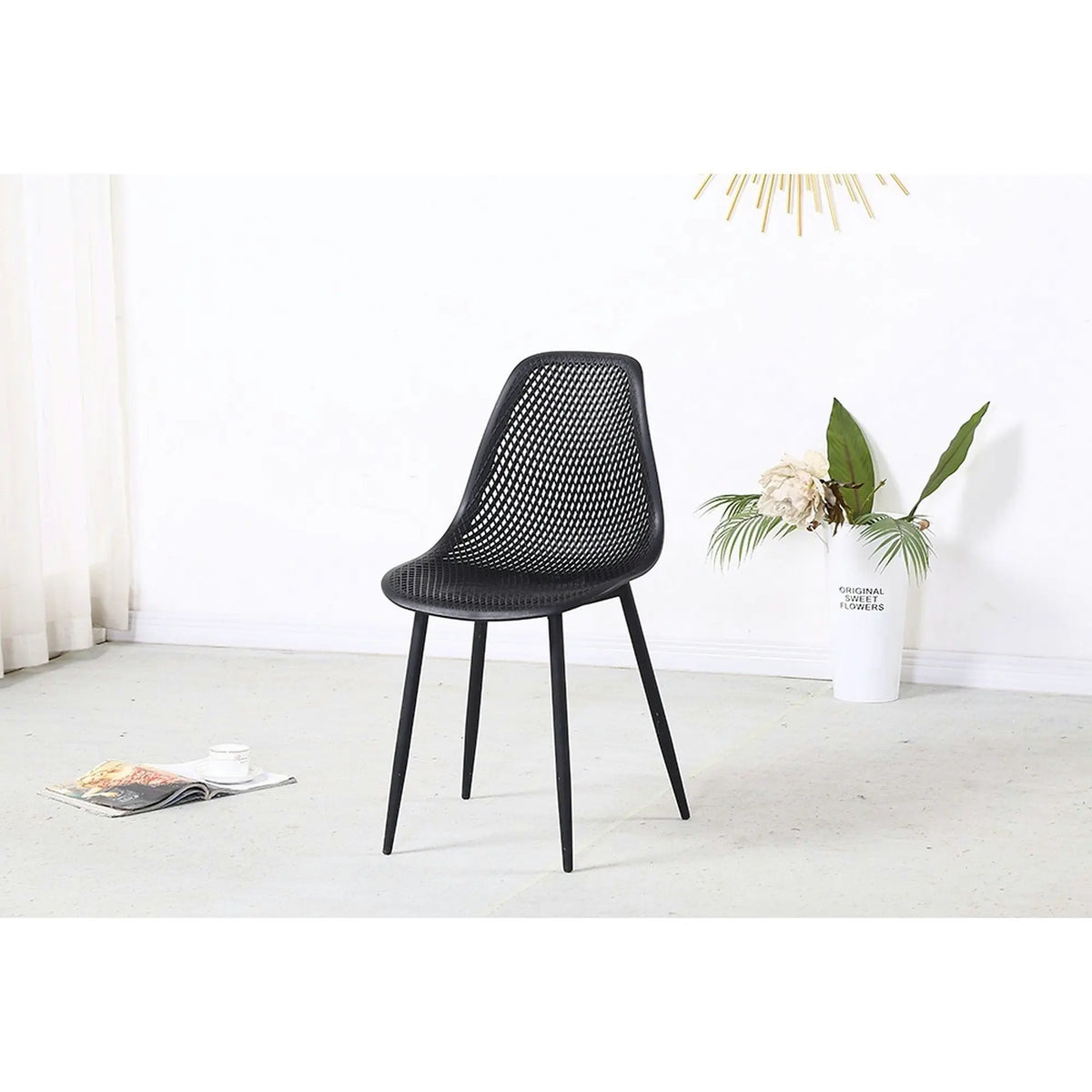 Scaun TEGRA TYP 2, negru, plastic/metal, 37x53x86 cm