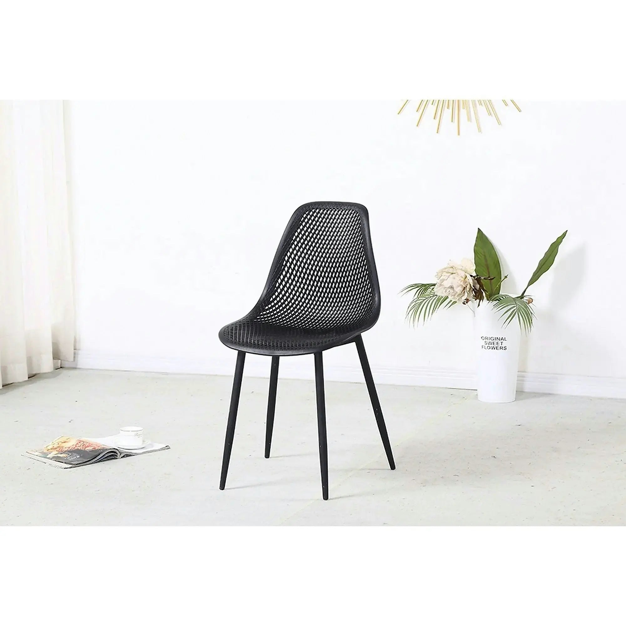 Scaun TEGRA TYP 2, negru, plastic/metal, 37x53x86 cm