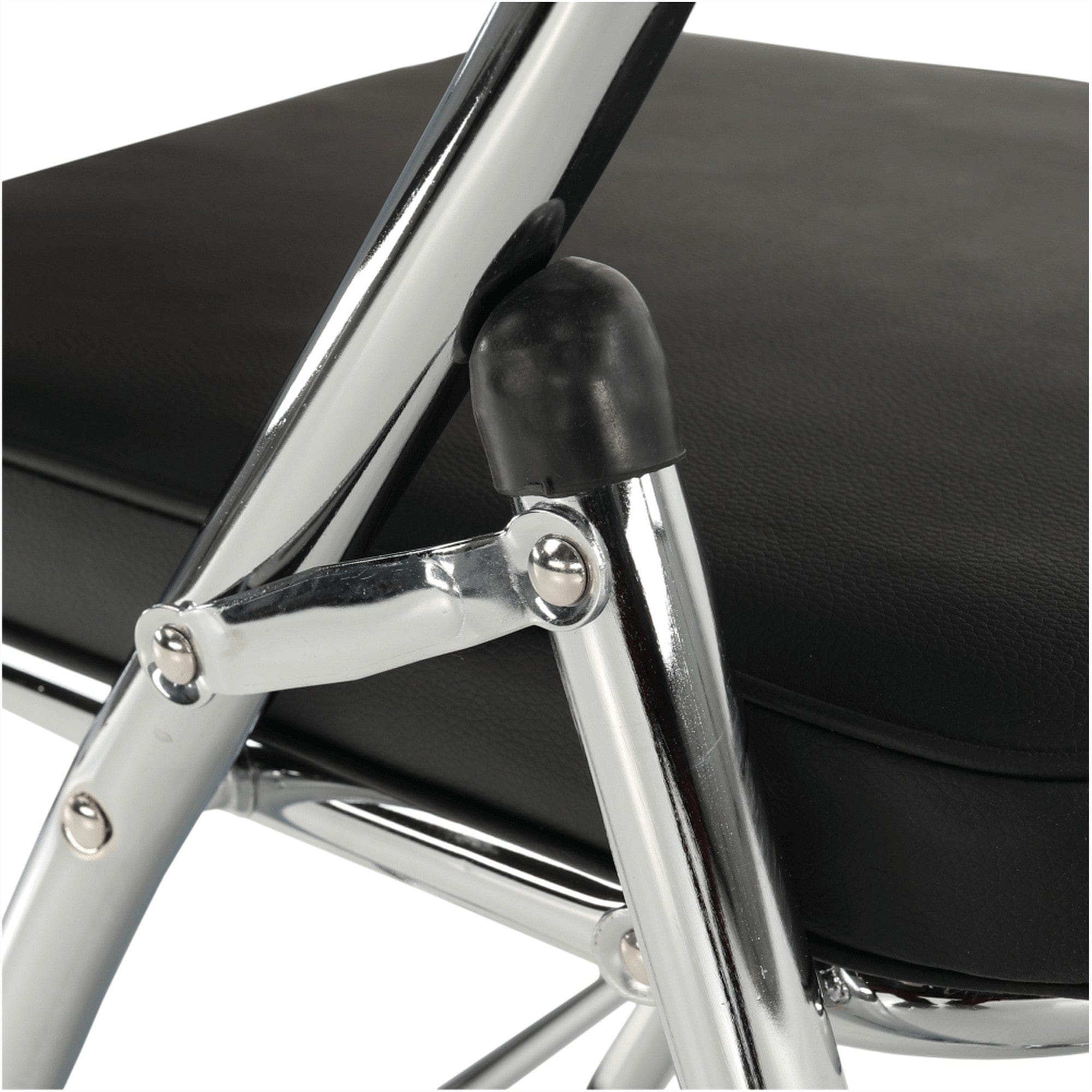 Scaun TEKER, negru/stejar natural/crom, piele ecologica/lemn/metal, 49x82x77 cm