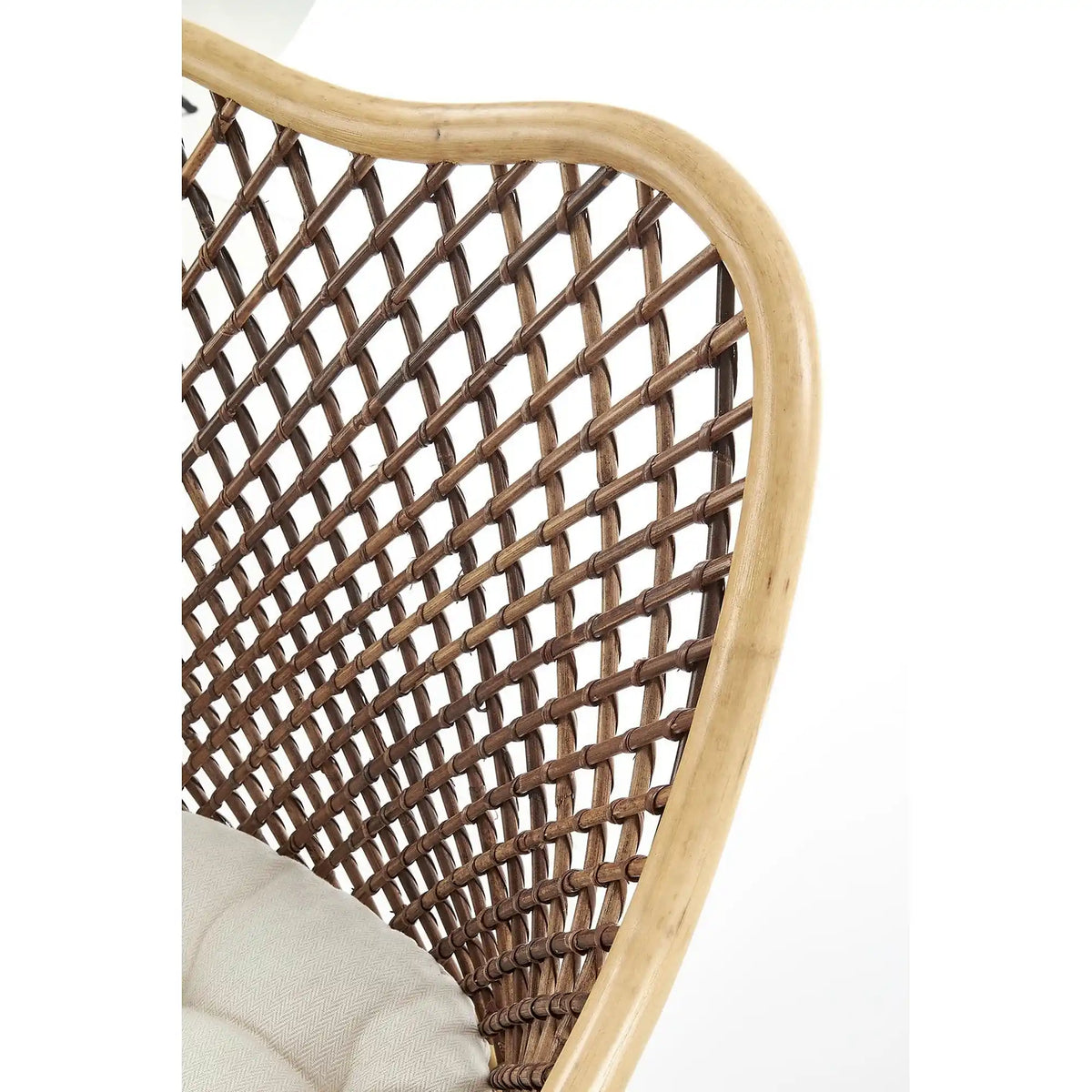 Scaun terasa K336, stejar/maro inchis, ratan natural/metal, 64X64X89 CM