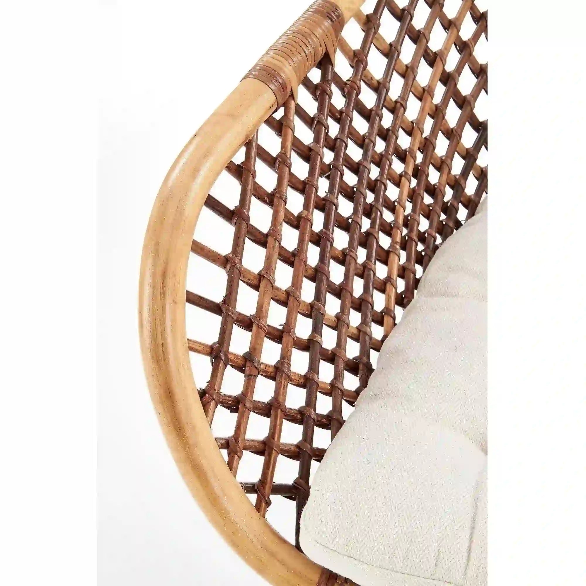 Scaun terasa K336, stejar/maro inchis, ratan natural/metal, 64X64X89 CM
