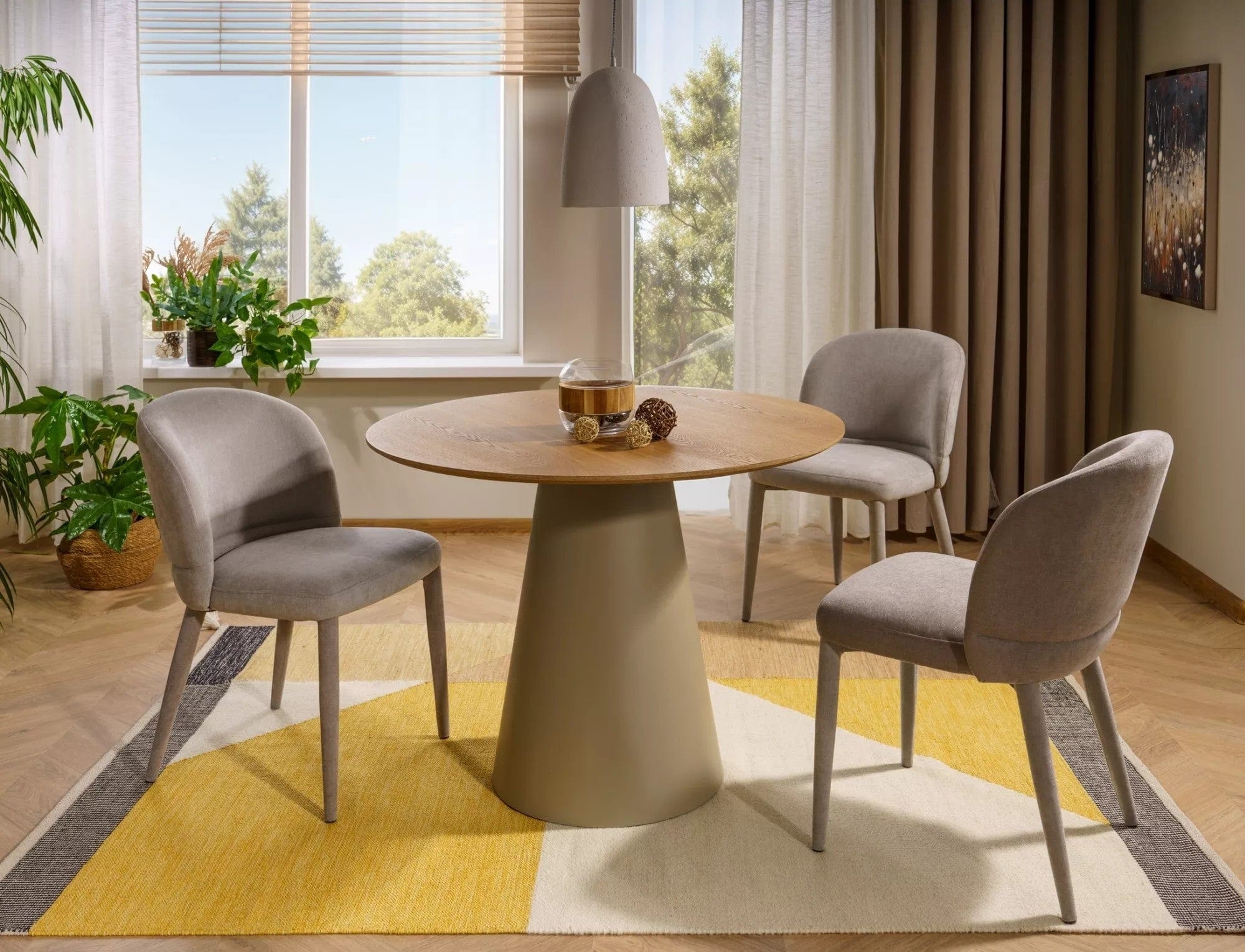 Scaun TINO, gri deschis - Wind 84, stofa clasica, 50x45x81 cm