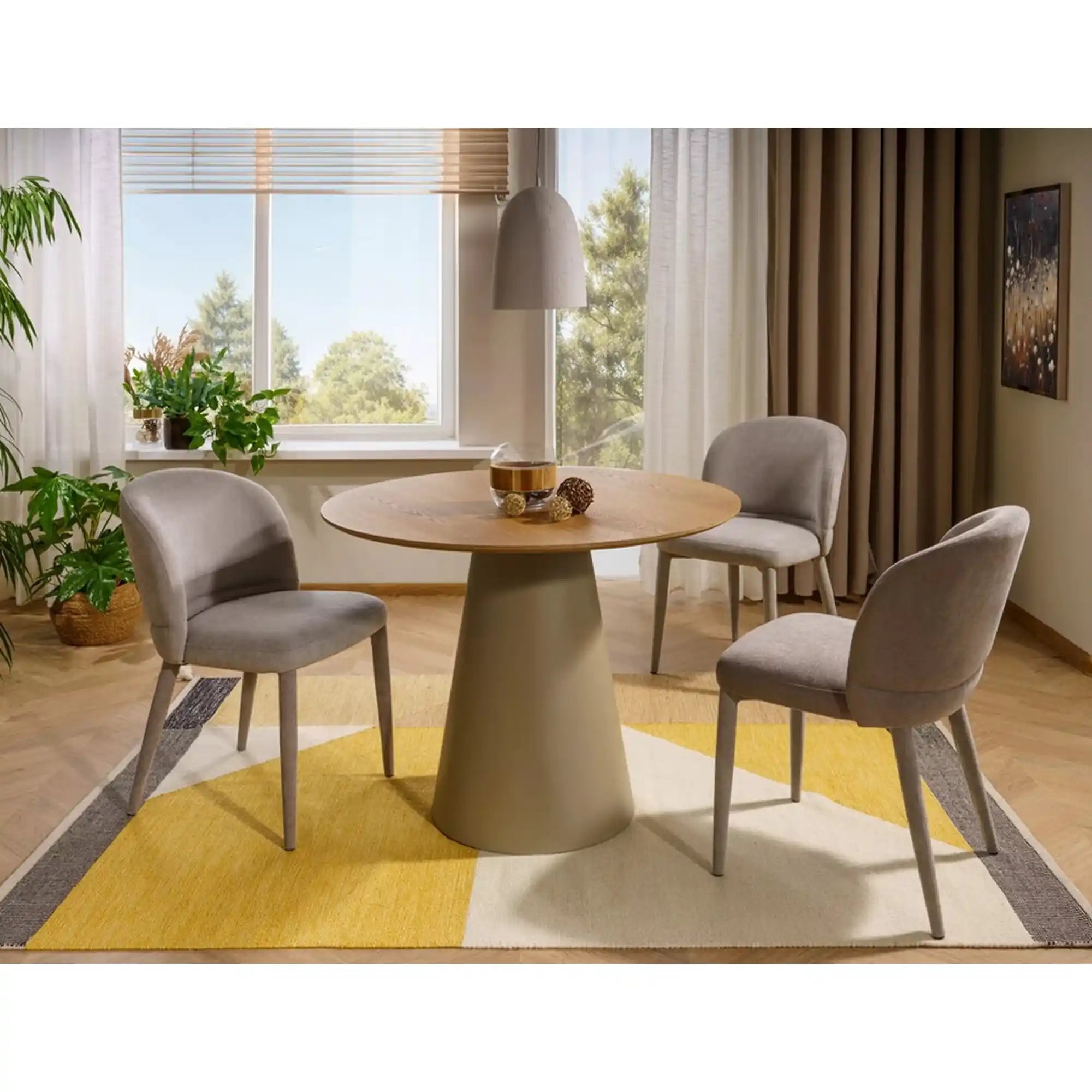 Scaun TINO, gri deschis - Wind 84, stofa clasica, 50x57x81 cm