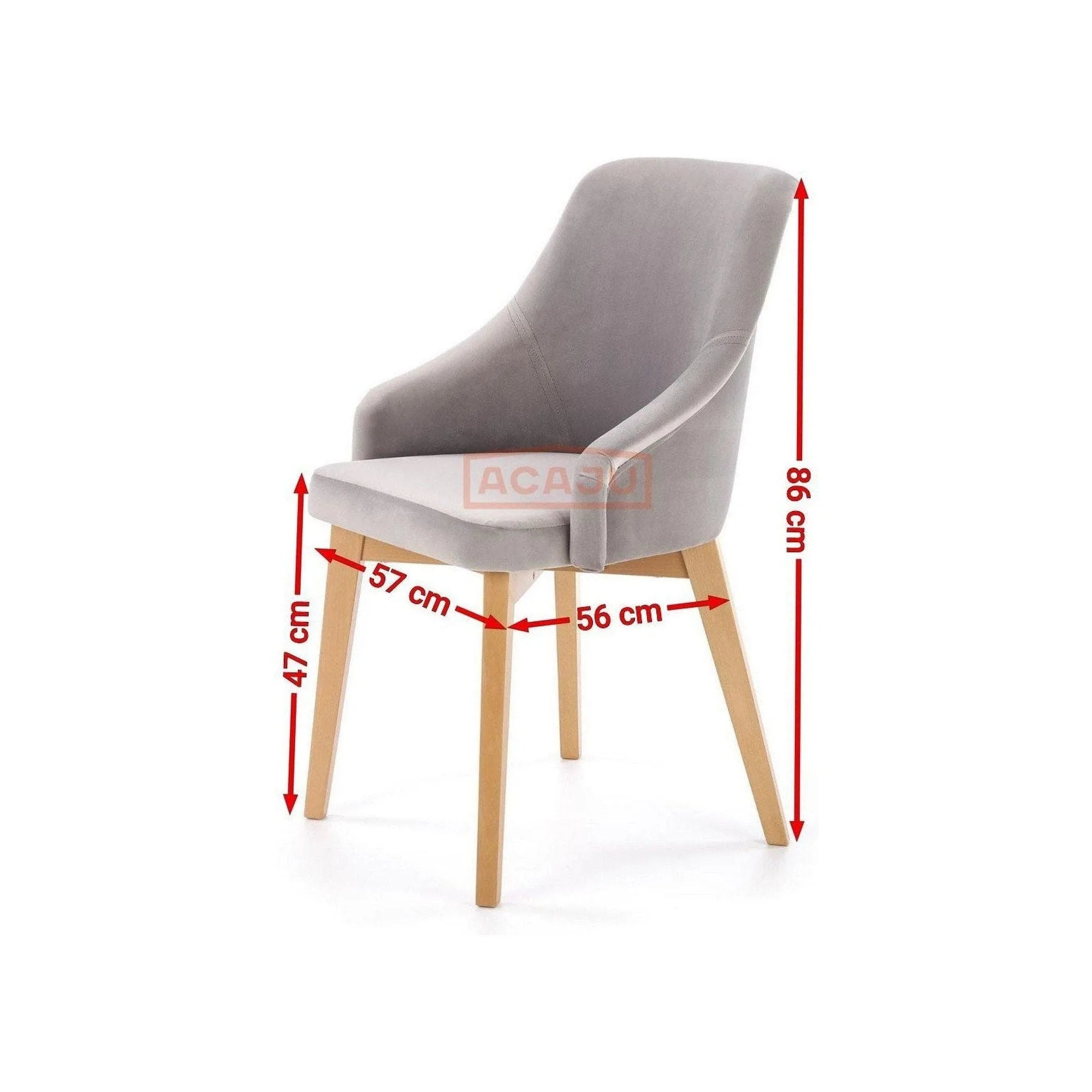 Scaun TOLEDO 2, gri/stejar, lemn de fag, 57x56x86 cm