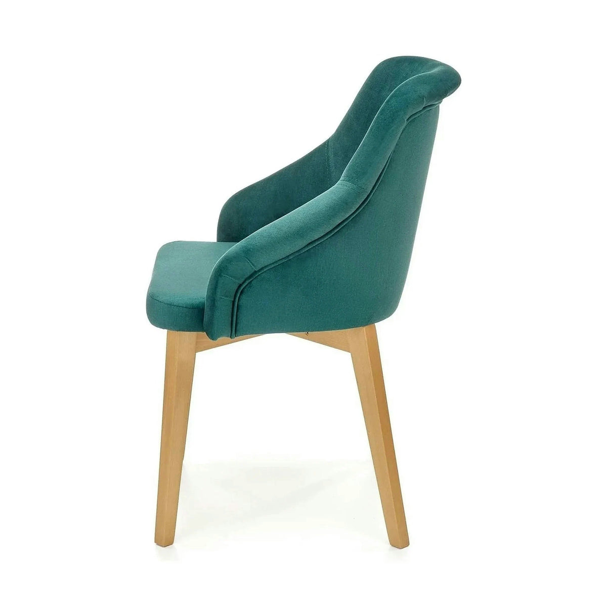 Scaun TOLEDO 2, verde/stejar, stofa catifelata/lemn de fag, 57x56x86 cm