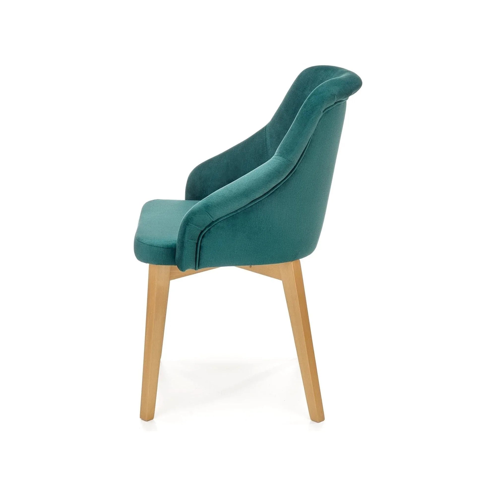 Scaun TOLEDO 2, verde/stejar, stofa catifelata/lemn de fag, 57x56x86 cm