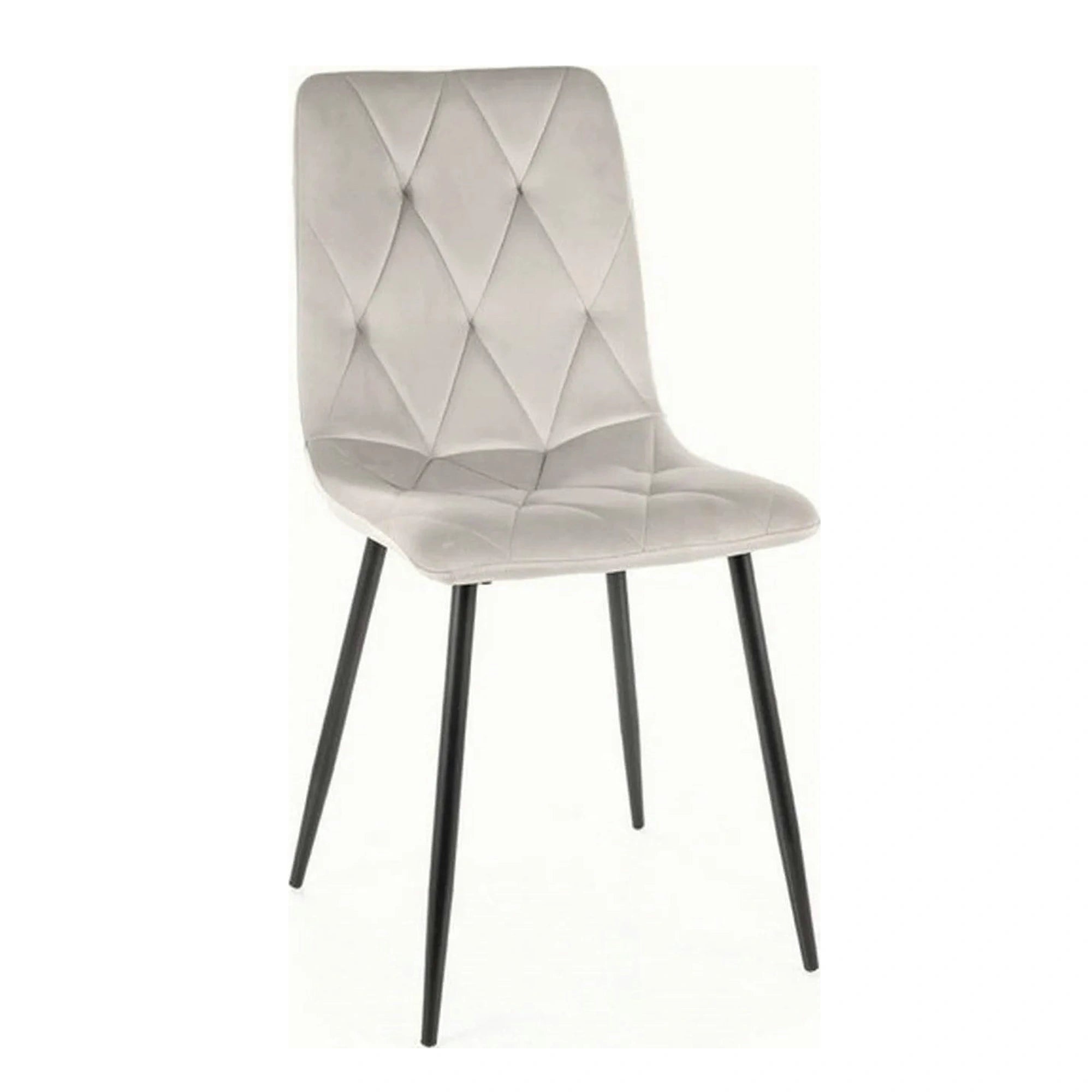 Scaun TOM, gri deschis/negru, stofa catifelata/metal, 45x39x91 cm