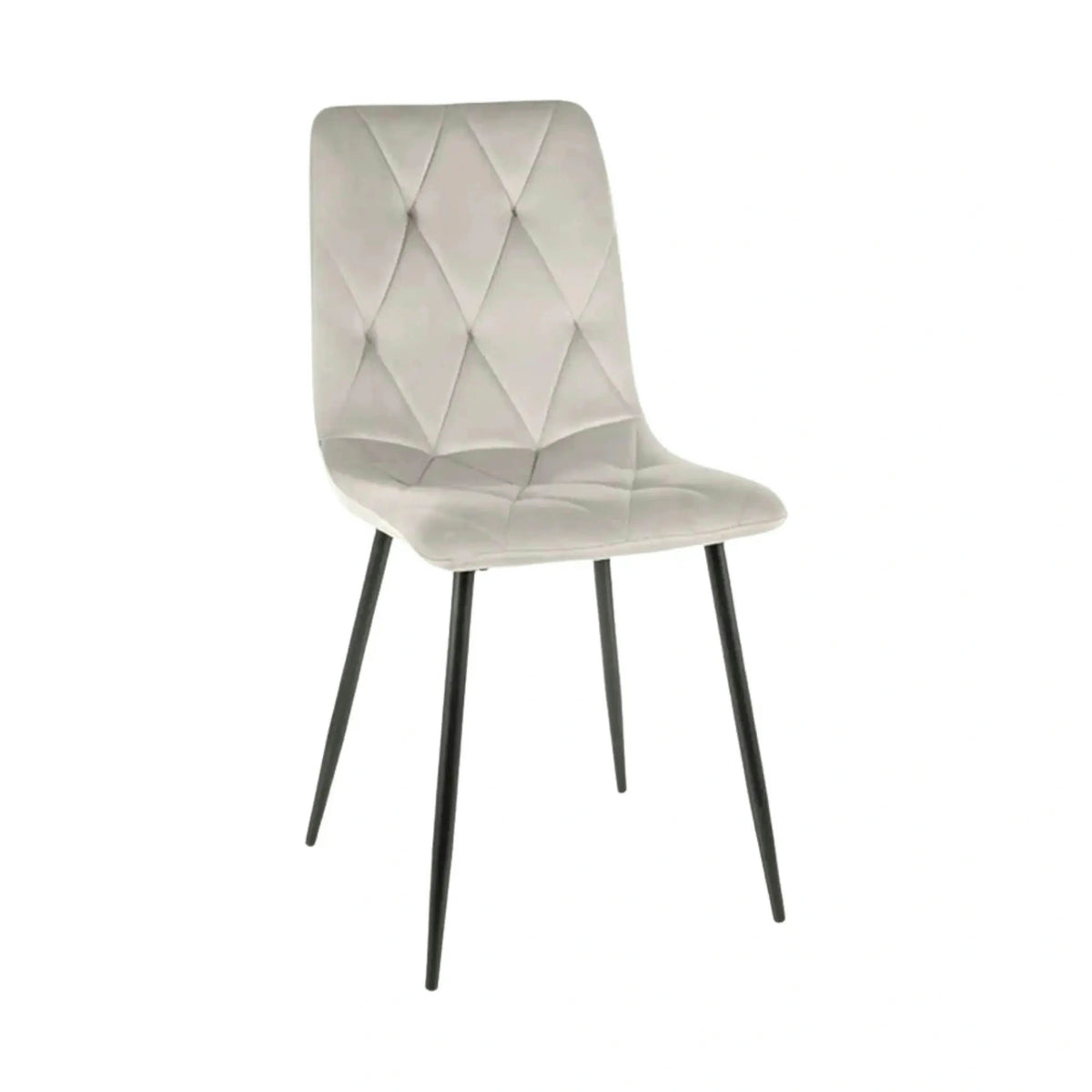 Scaun TOM, gri deschis/negru, stofa catifelata/metal, 45x39x91 cm