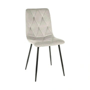 Scaun TOM, gri deschis/negru, stofa catifelata/metal, 45x39x91 cm