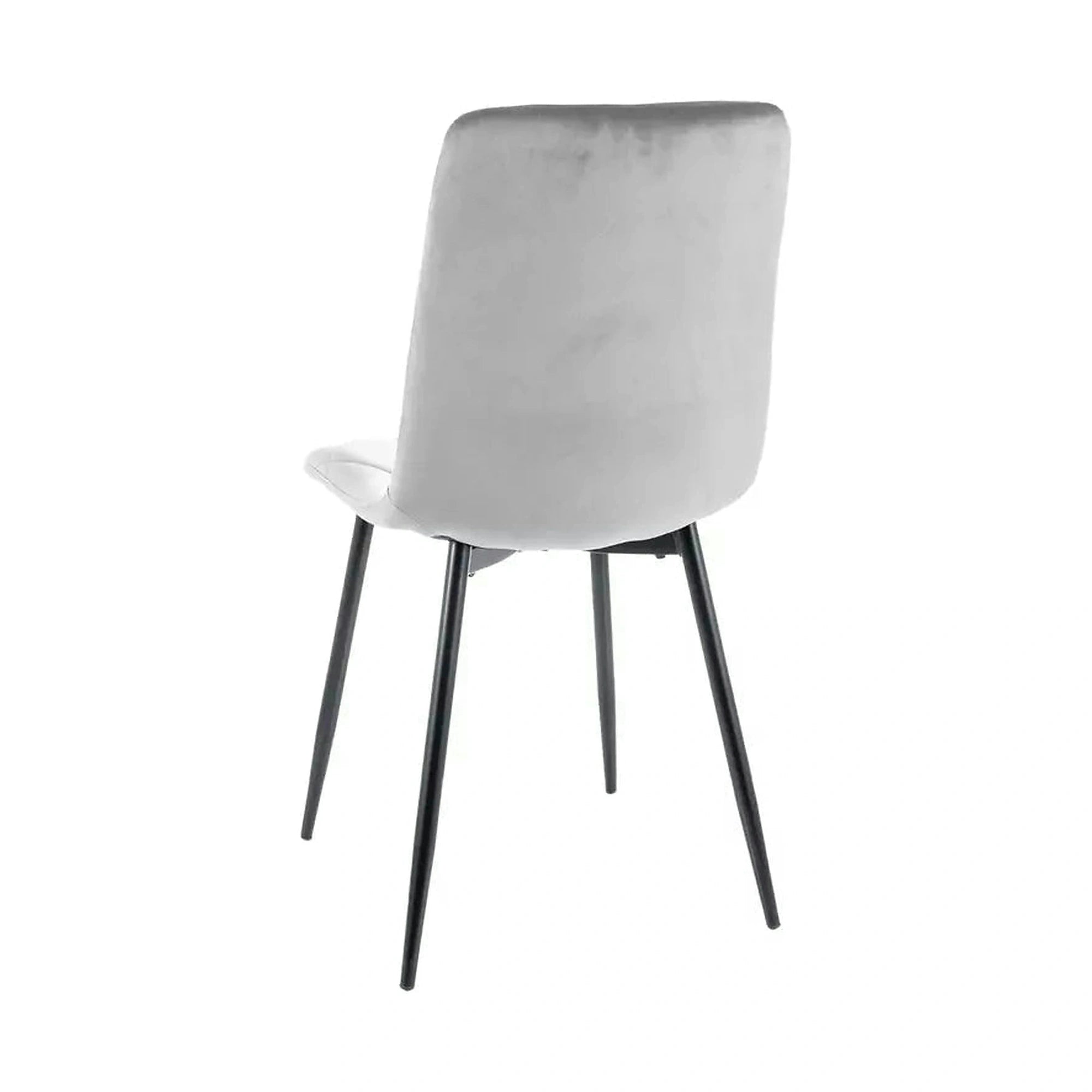 Scaun TOM, gri deschis/negru, stofa catifelata/metal, 45x39x91 cm