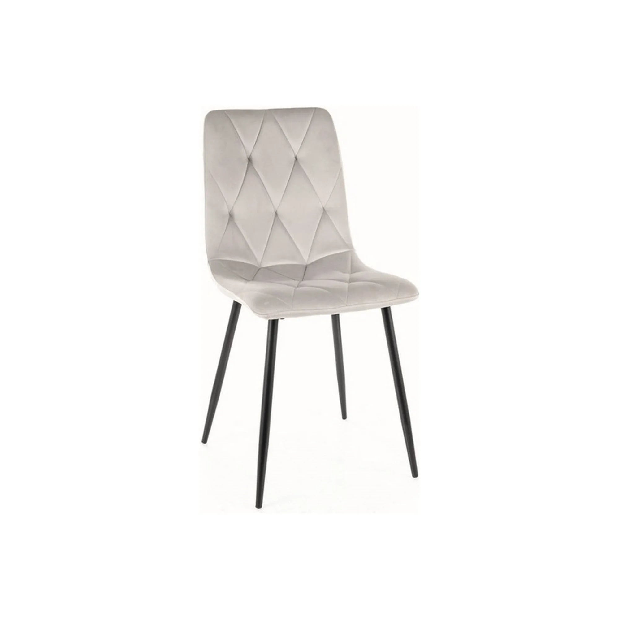 Scaun TOM, gri deschis/negru, stofa catifelata/metal, 45x39x91 cm