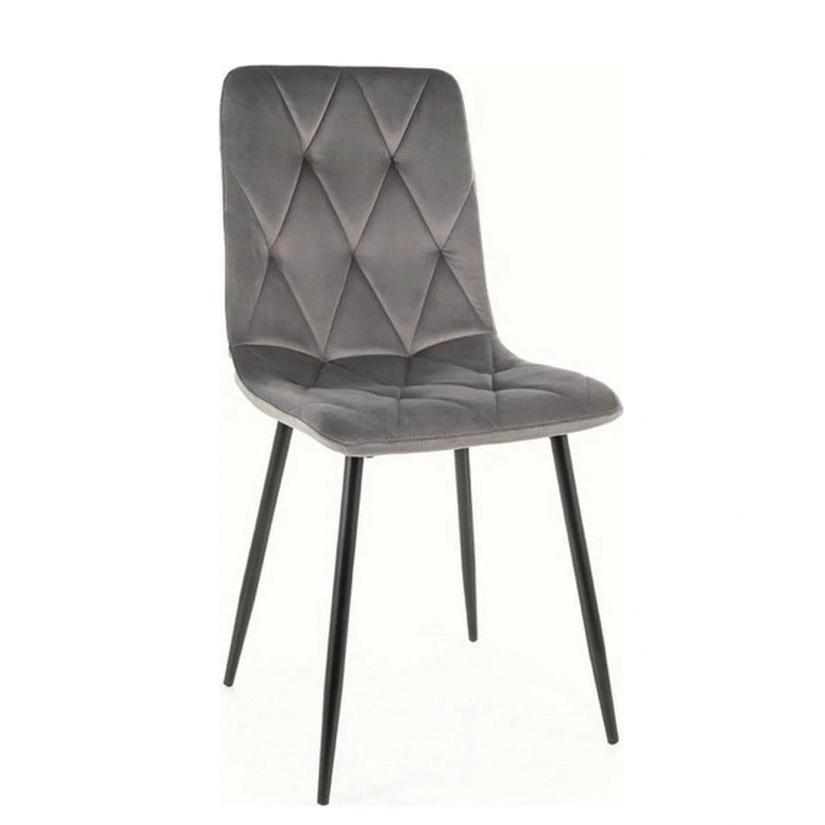 Scaun TOM, gri/negru, stofa catifelata/metal, 45x39x91 cm