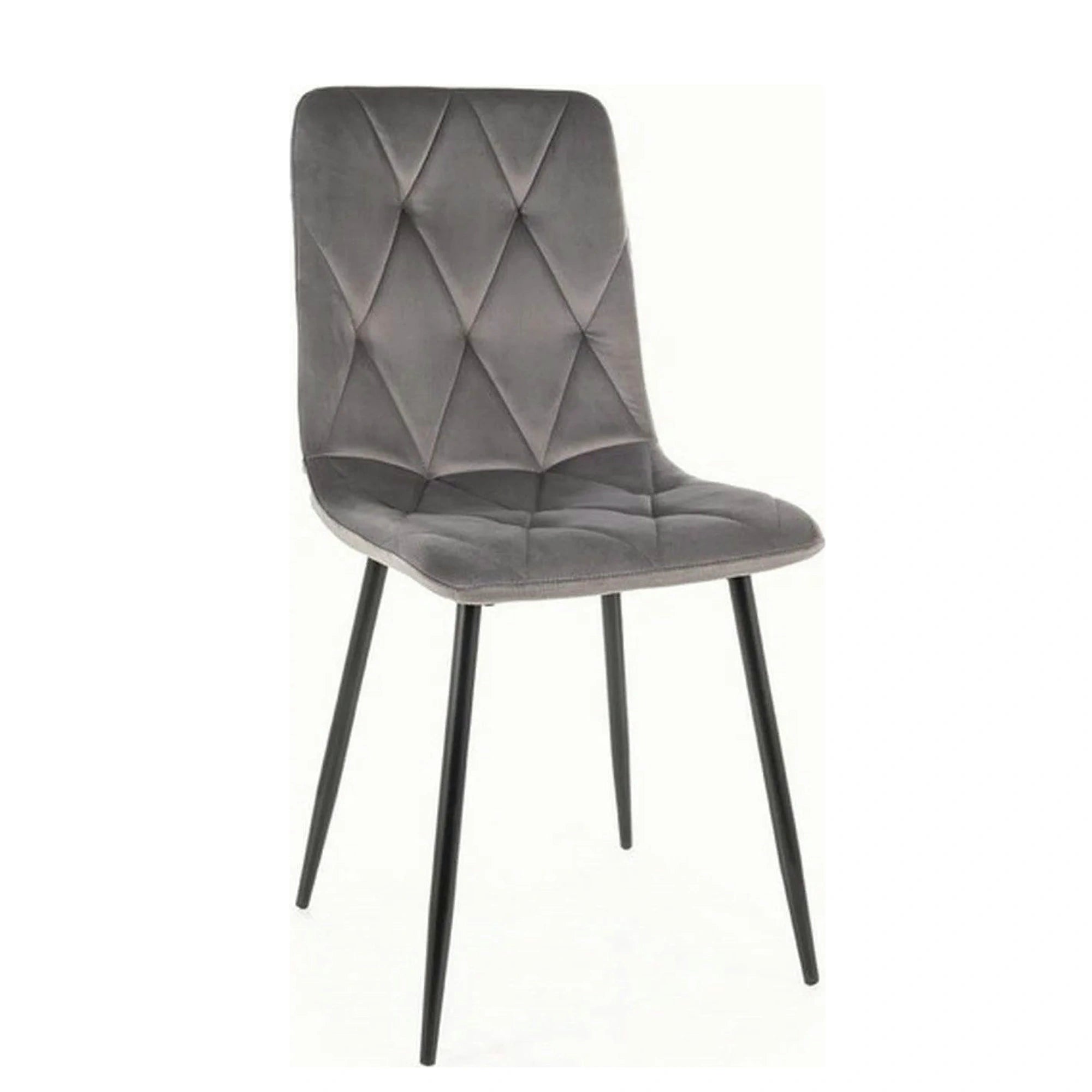 Scaun TOM, gri/negru, stofa catifelata/metal, 45x39x91 cm