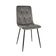 Scaun TOM, gri/negru, stofa catifelata/metal, 45x39x91 cm