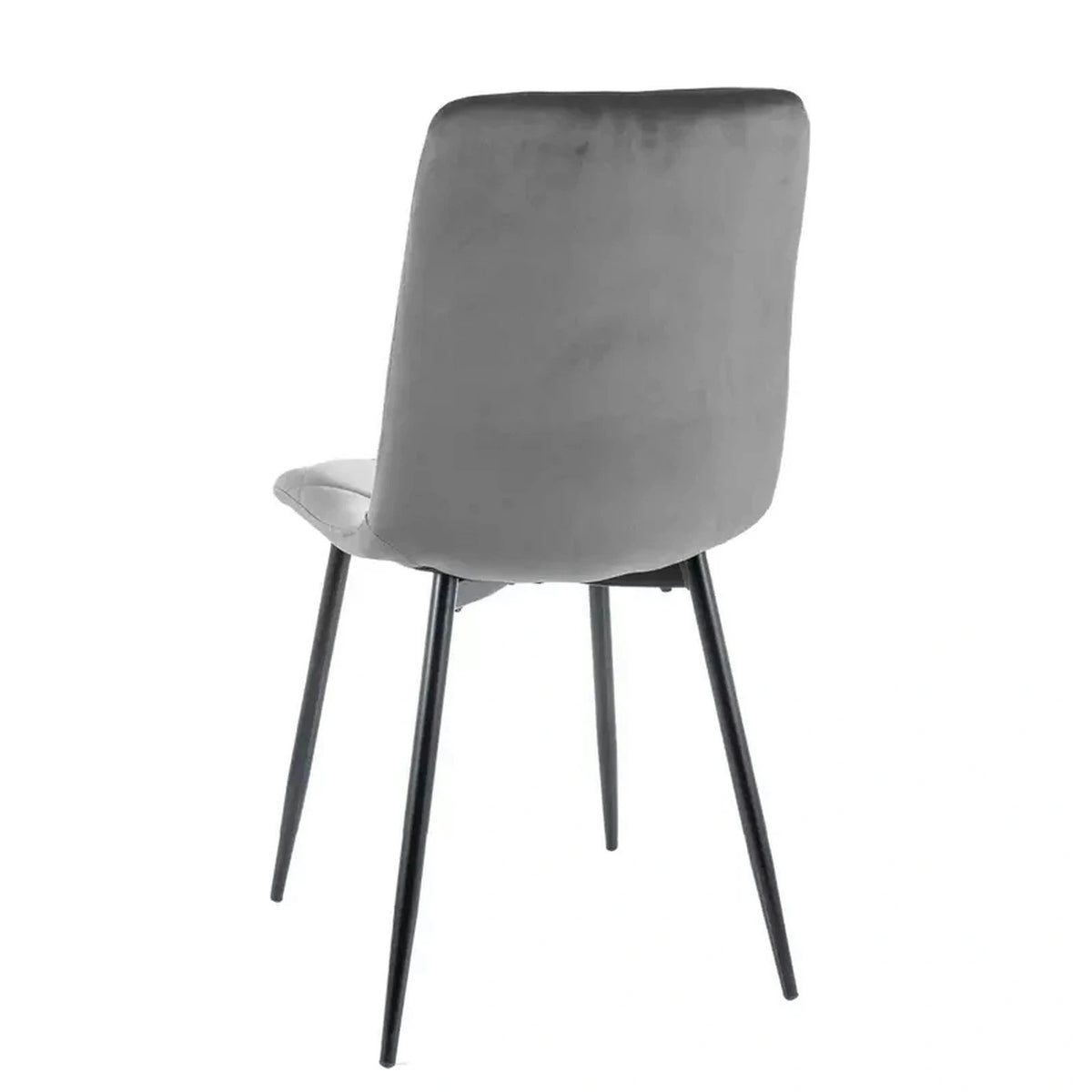Scaun TOM, gri/negru, stofa catifelata/metal, 45x39x91 cm