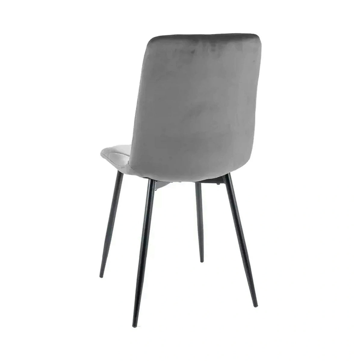 Scaun TOM, gri/negru, stofa catifelata/metal, 45x39x91 cm