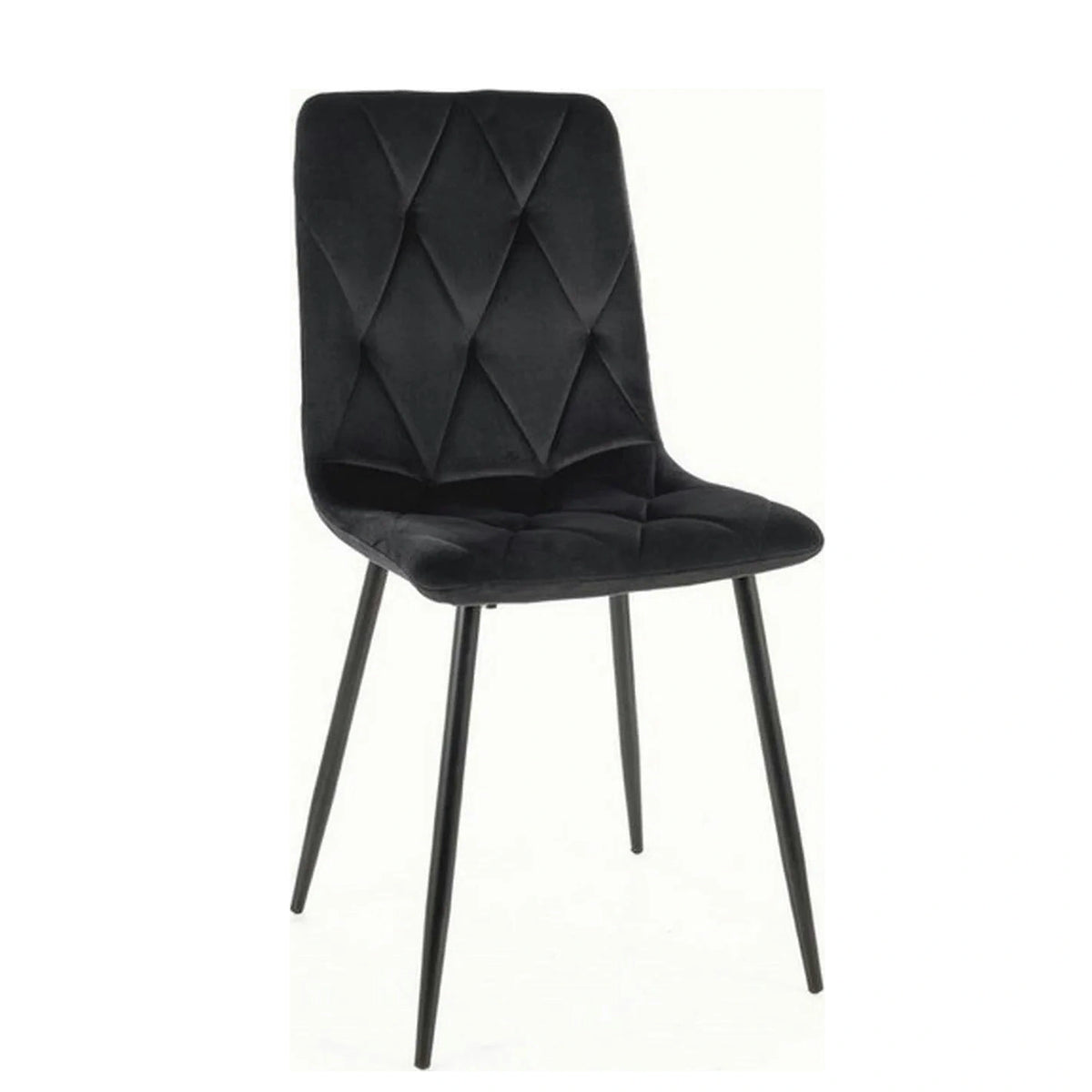 Scaun TOM, negru, stofa catifelata/metal, 45x39x91 cm
