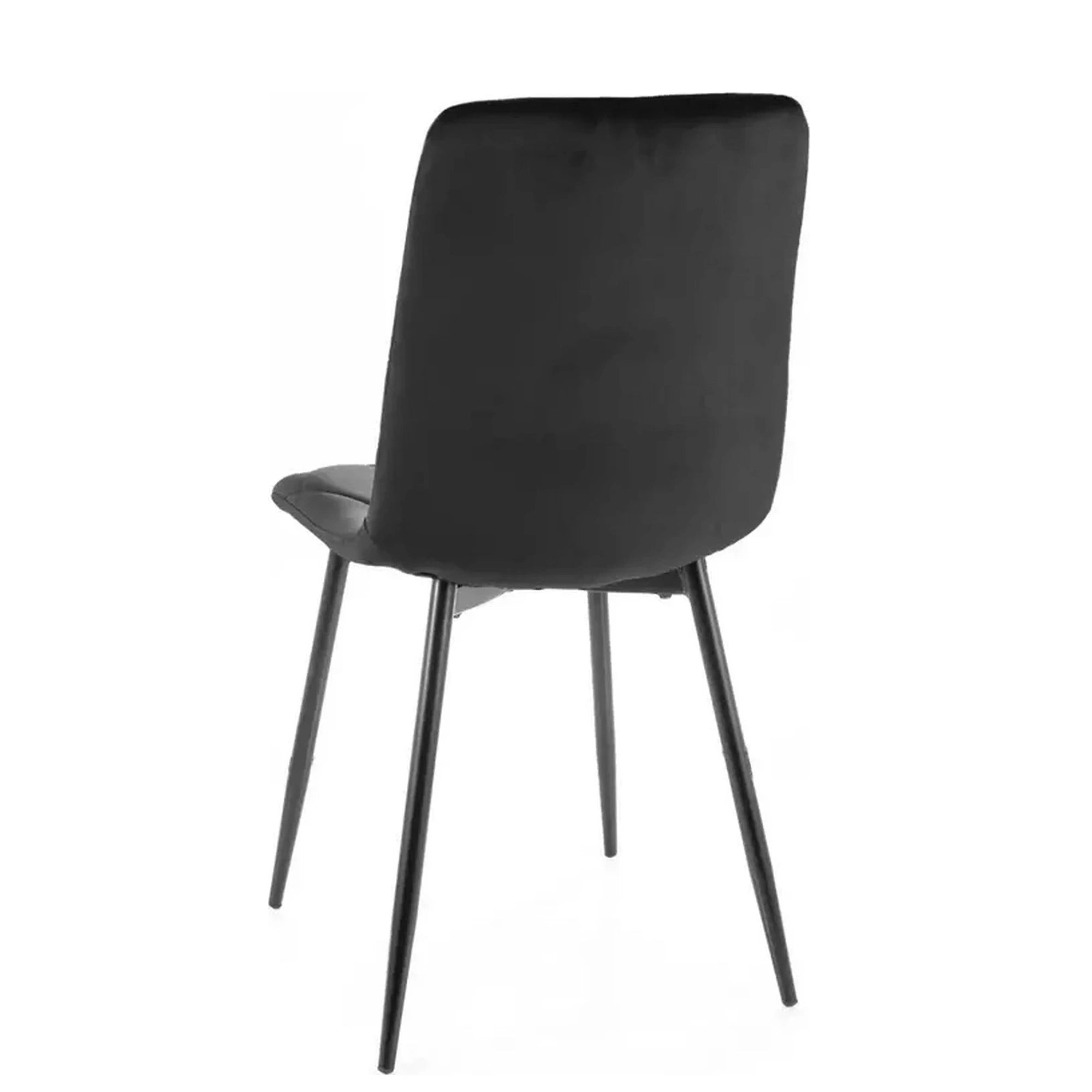 Scaun TOM, negru, stofa catifelata/metal, 45x39x91 cm