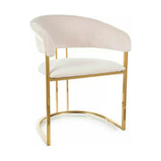 Scaun TULIPE, bej deschis - Bluvel 22, stofa catifelata/metal, 57x64x77 cm