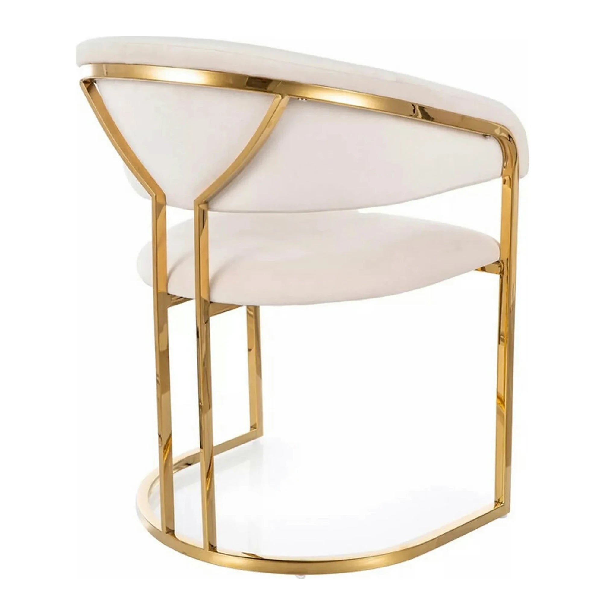 Scaun TULIPE, bej deschis - Bluvel 22, stofa catifelata/metal, 57x64x77 cm