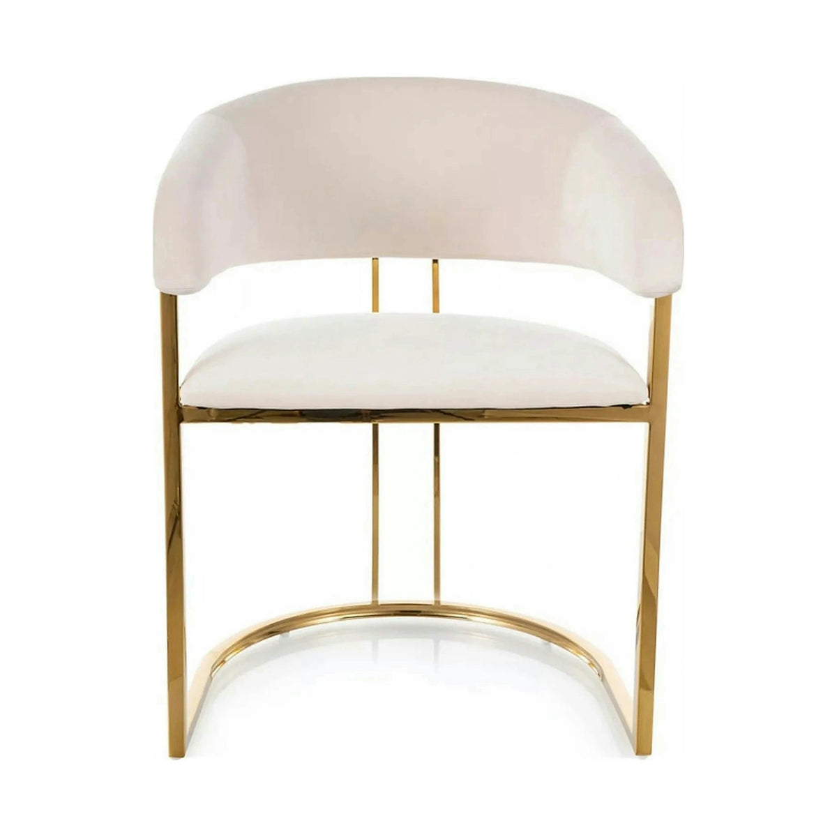 Scaun TULIPE, bej deschis - Bluvel 22, stofa catifelata/metal, 57x64x77 cm