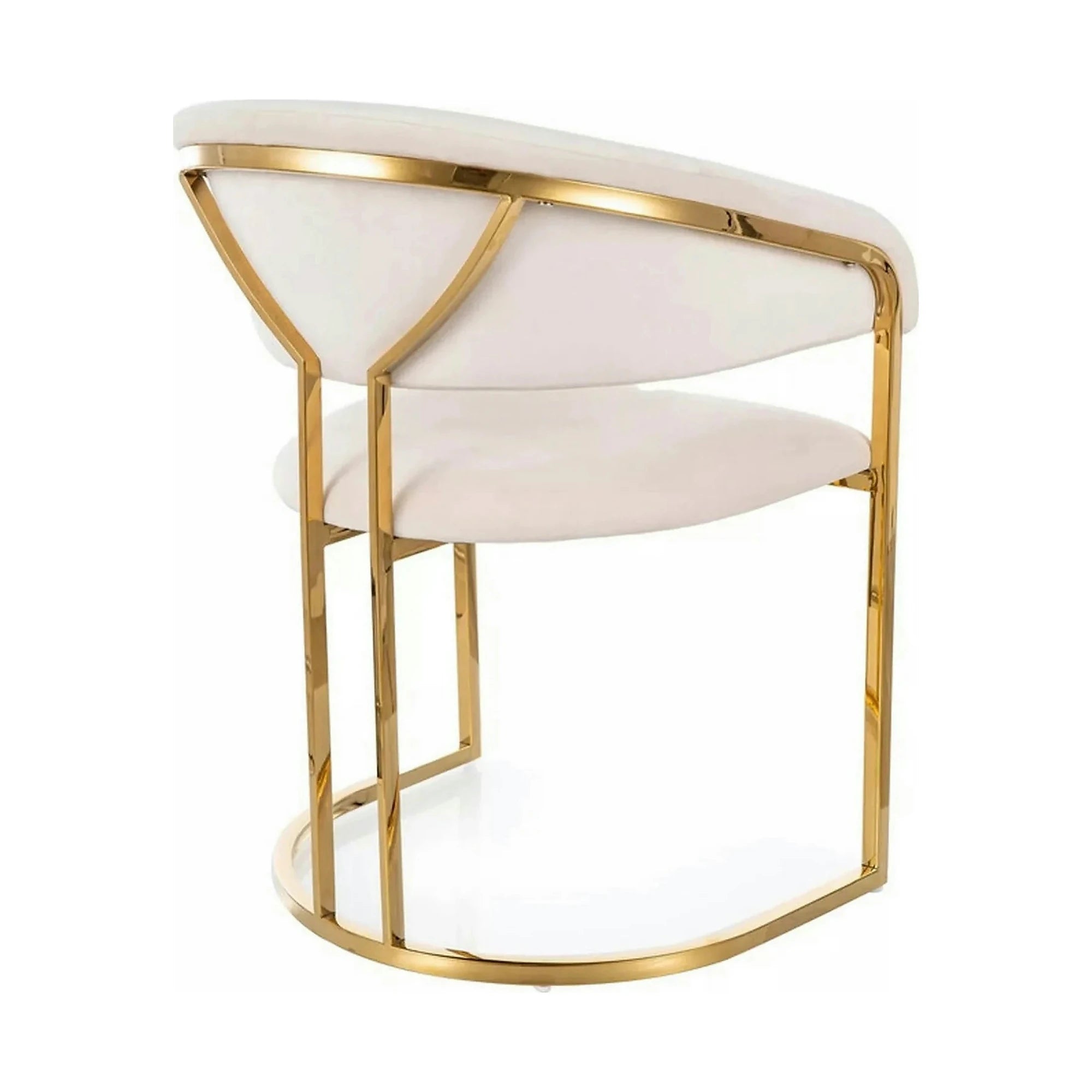 Scaun TULIPE, bej deschis - Bluvel 22, stofa catifelata/metal, 57x64x77 cm