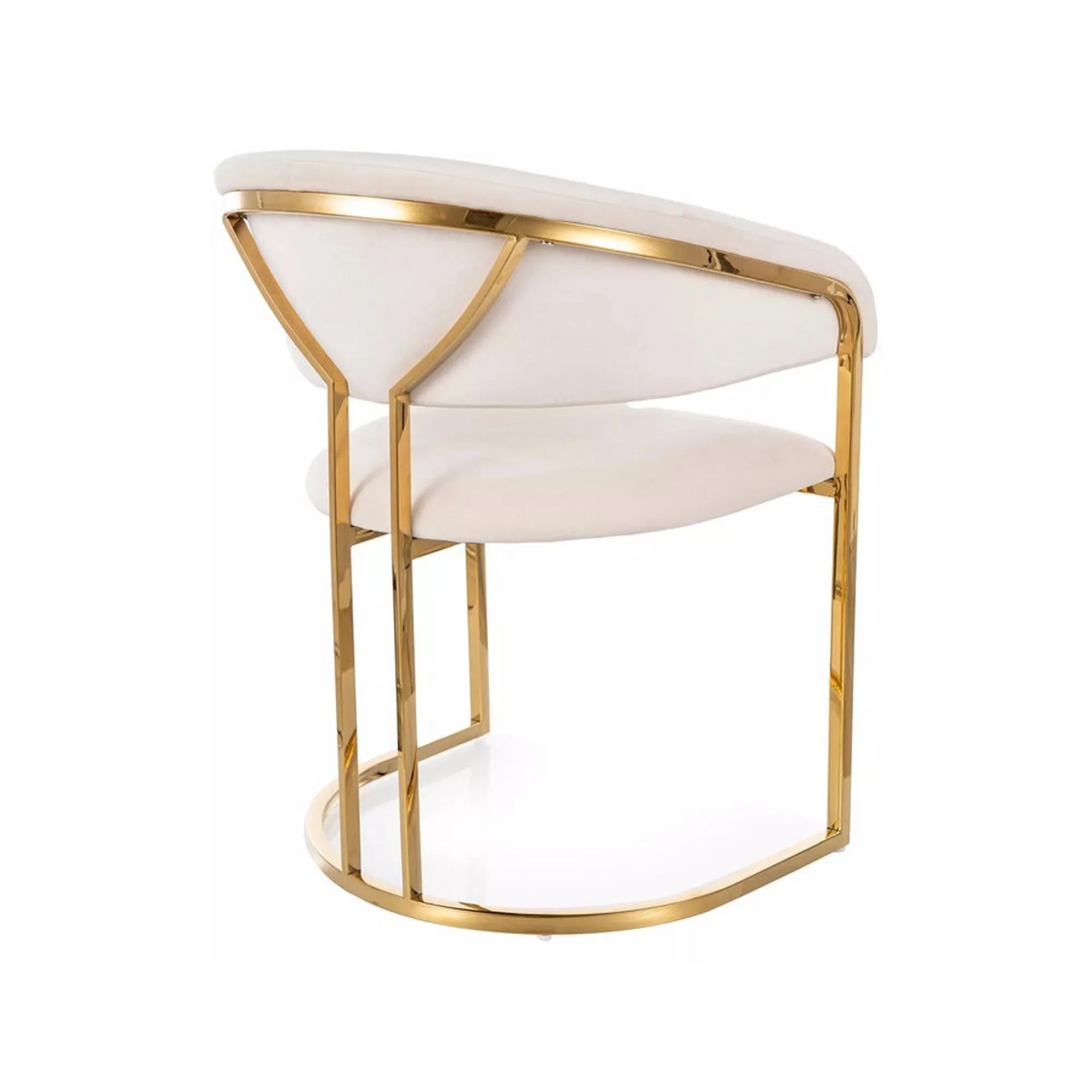 Scaun TULIPE, bej deschis - Bluvel 22, stofa catifelata/metal, 57x64x77 cm