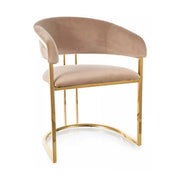 Scaun TULIPE, bej inchis - Bluvel 28, stofa catifelata/metal, 57x64x77 cm
