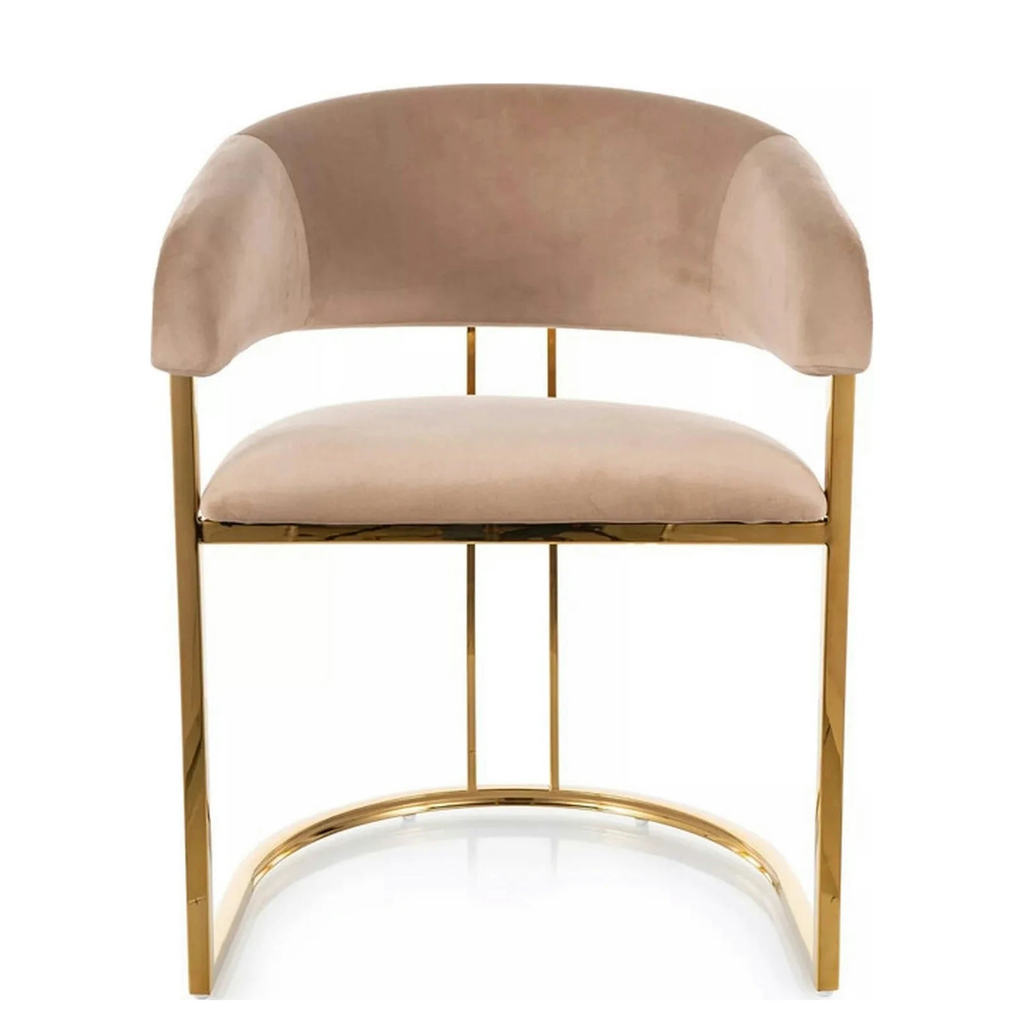Scaun TULIPE, bej inchis - Bluvel 28, stofa catifelata/metal, 57x64x77 cm