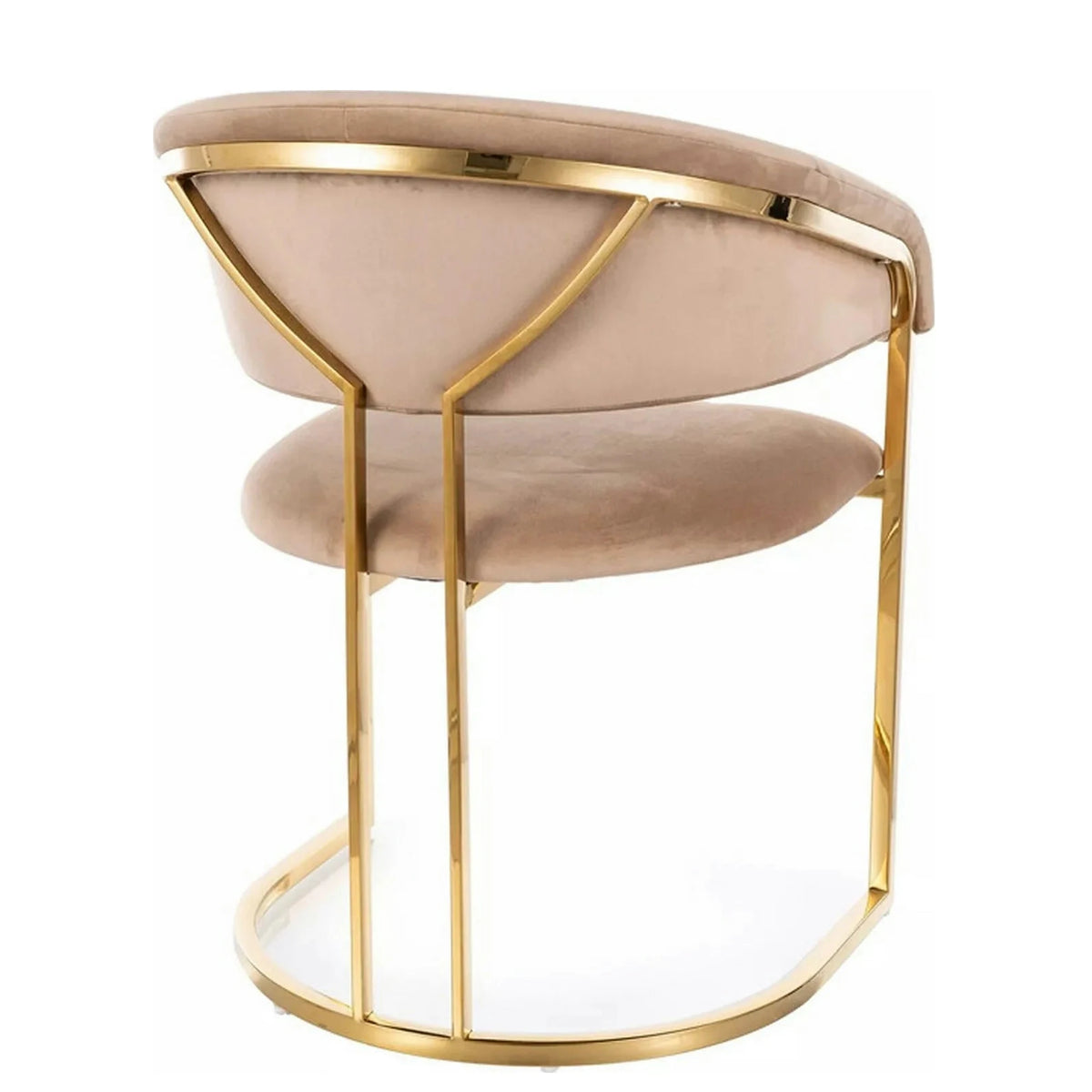 Scaun TULIPE, bej inchis - Bluvel 28, stofa catifelata/metal, 57x64x77 cm